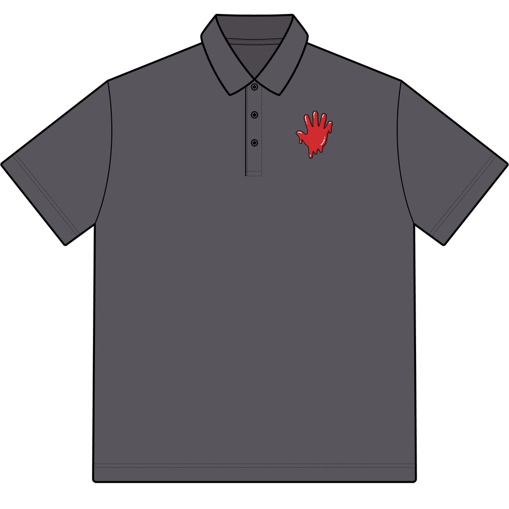 The Slime Shop Pique Polo — White / Red Slime In 5