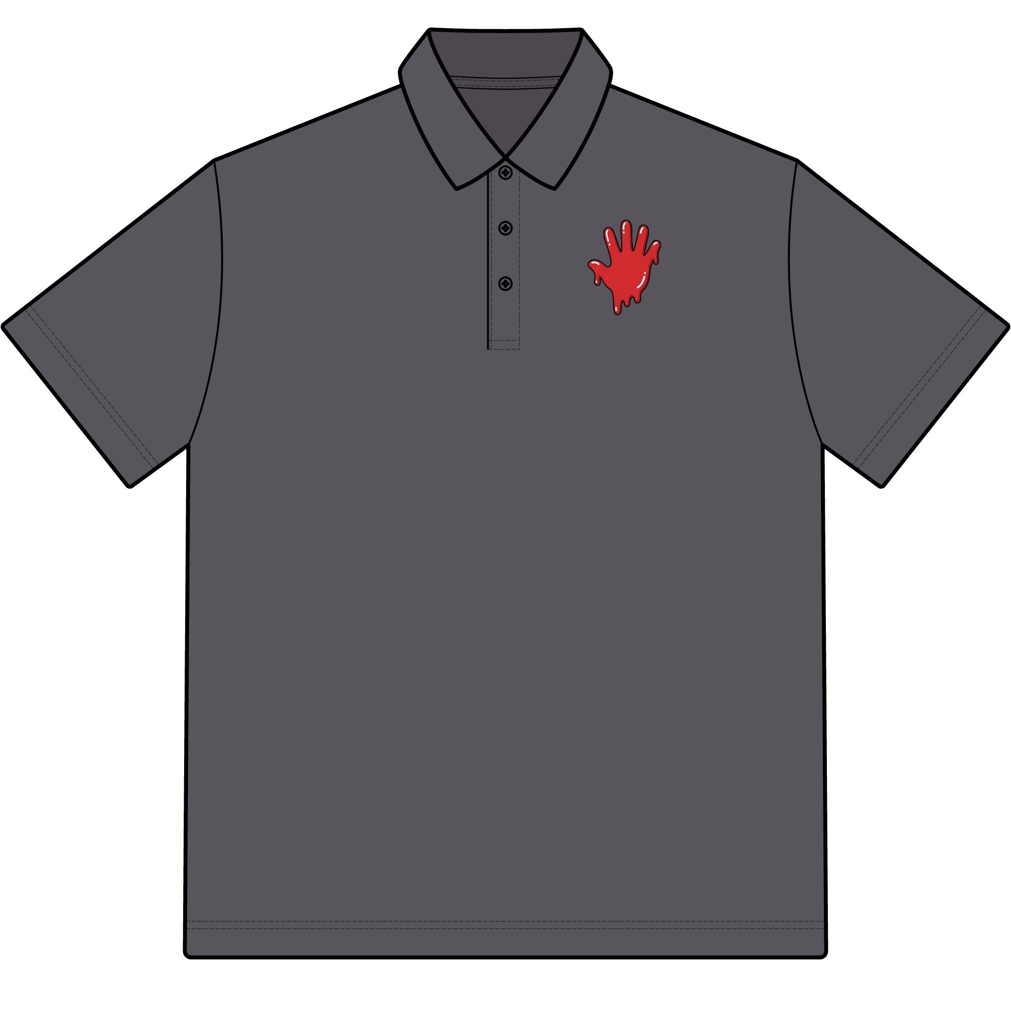 The Slime Shop Pique Polo — White / Red Slime In 5