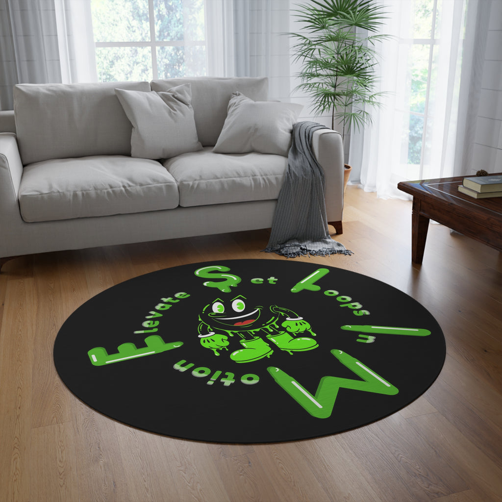 The Slime Shop Round Rug — Slimeman & Ring (Green) II
