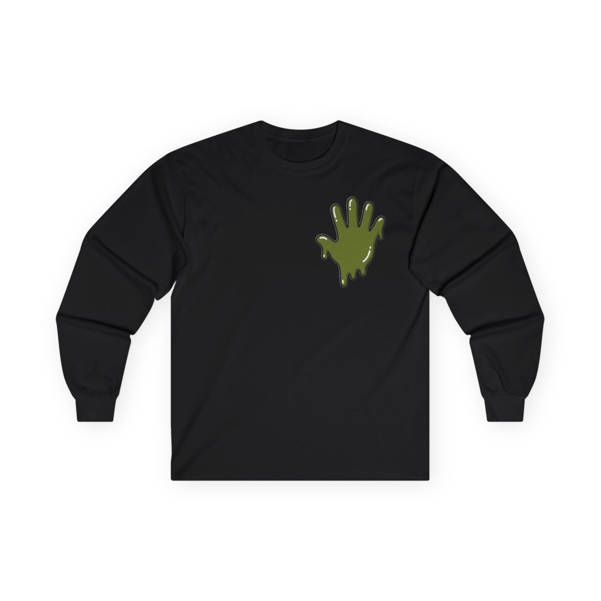 The Slime Shop Ultra Cotton Long-Sleeve — White / Olive Slime In 5