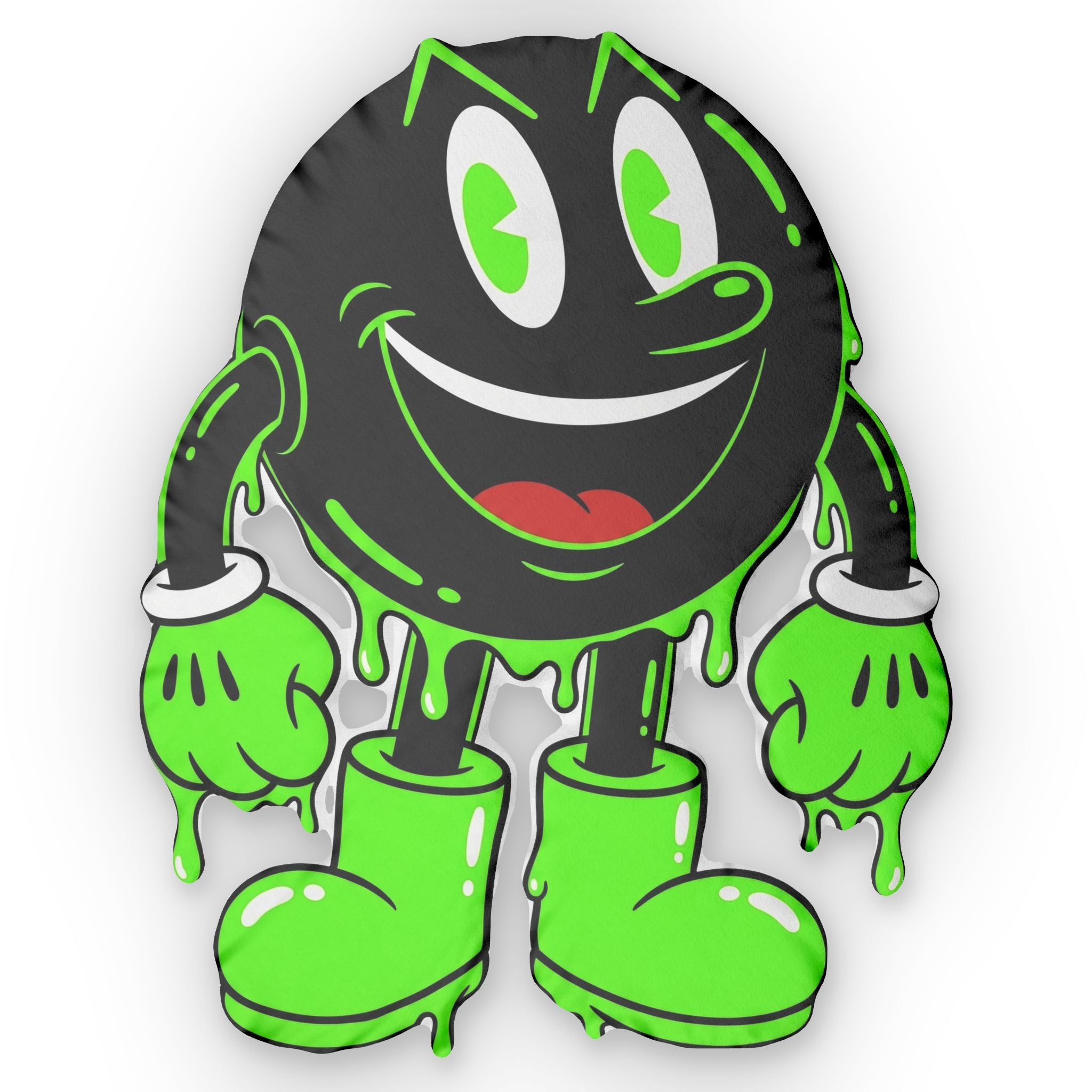 The Slime Shop Slimeman Shaped Pillow — Black / Green Slimeman Gzzz
