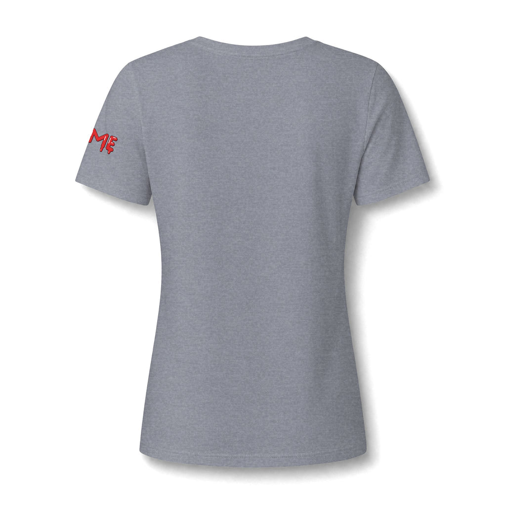 The Slime Shop Women's V-Neck Tee — White / Red Slime $