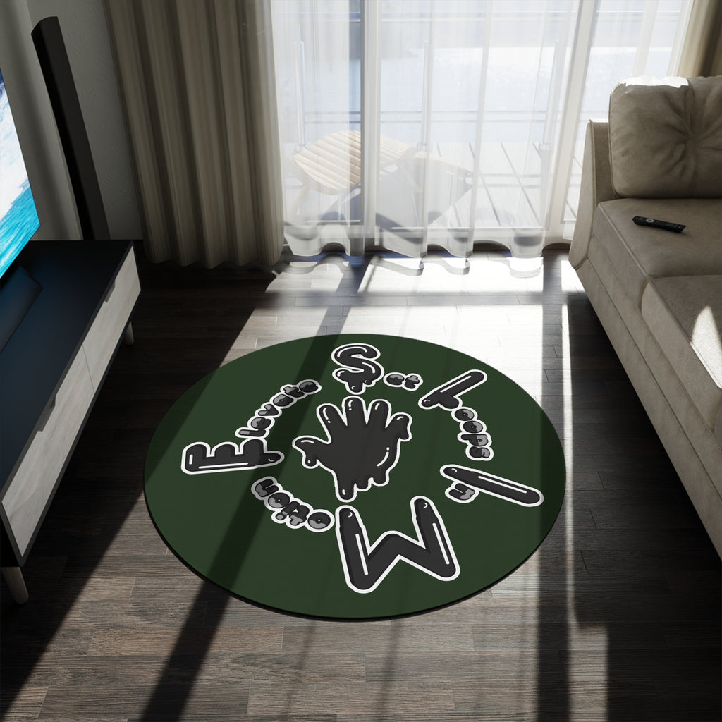 Green/Black Si5 Slime Round Rug