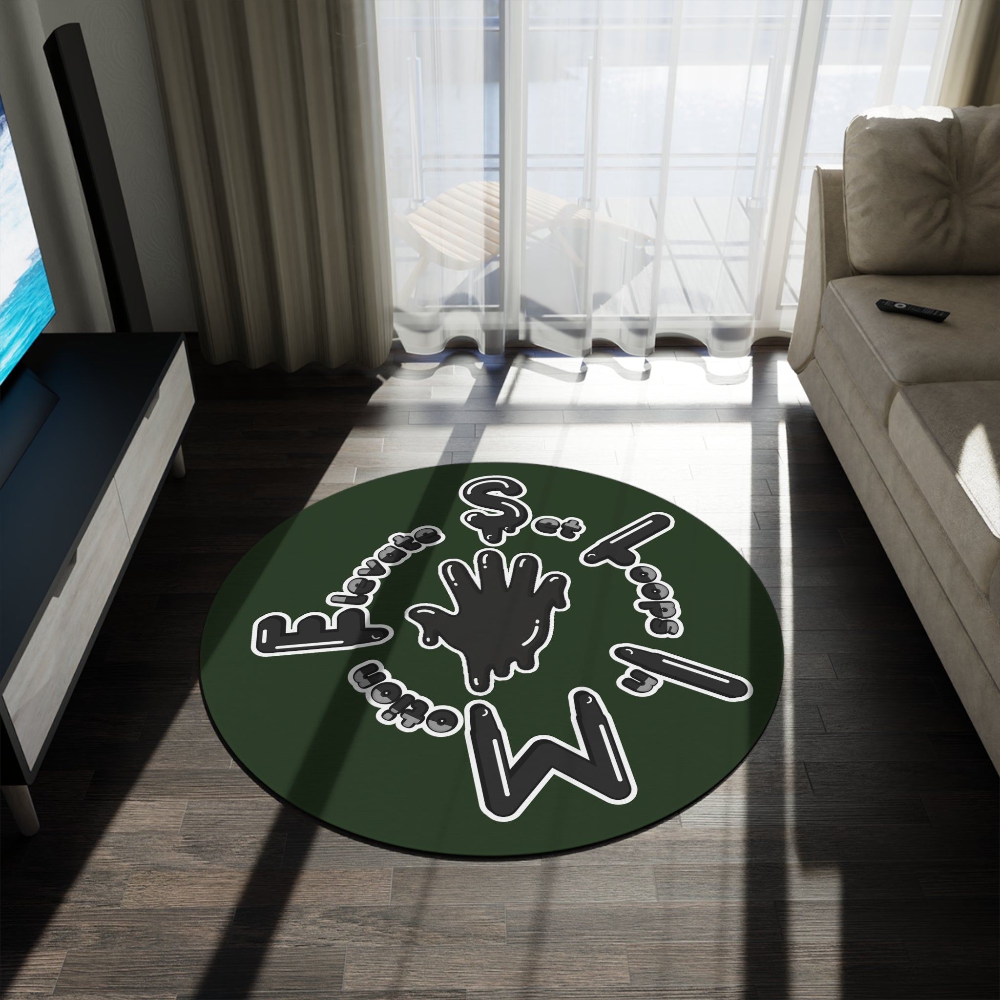Green/Black Si5 Slime Round Rug