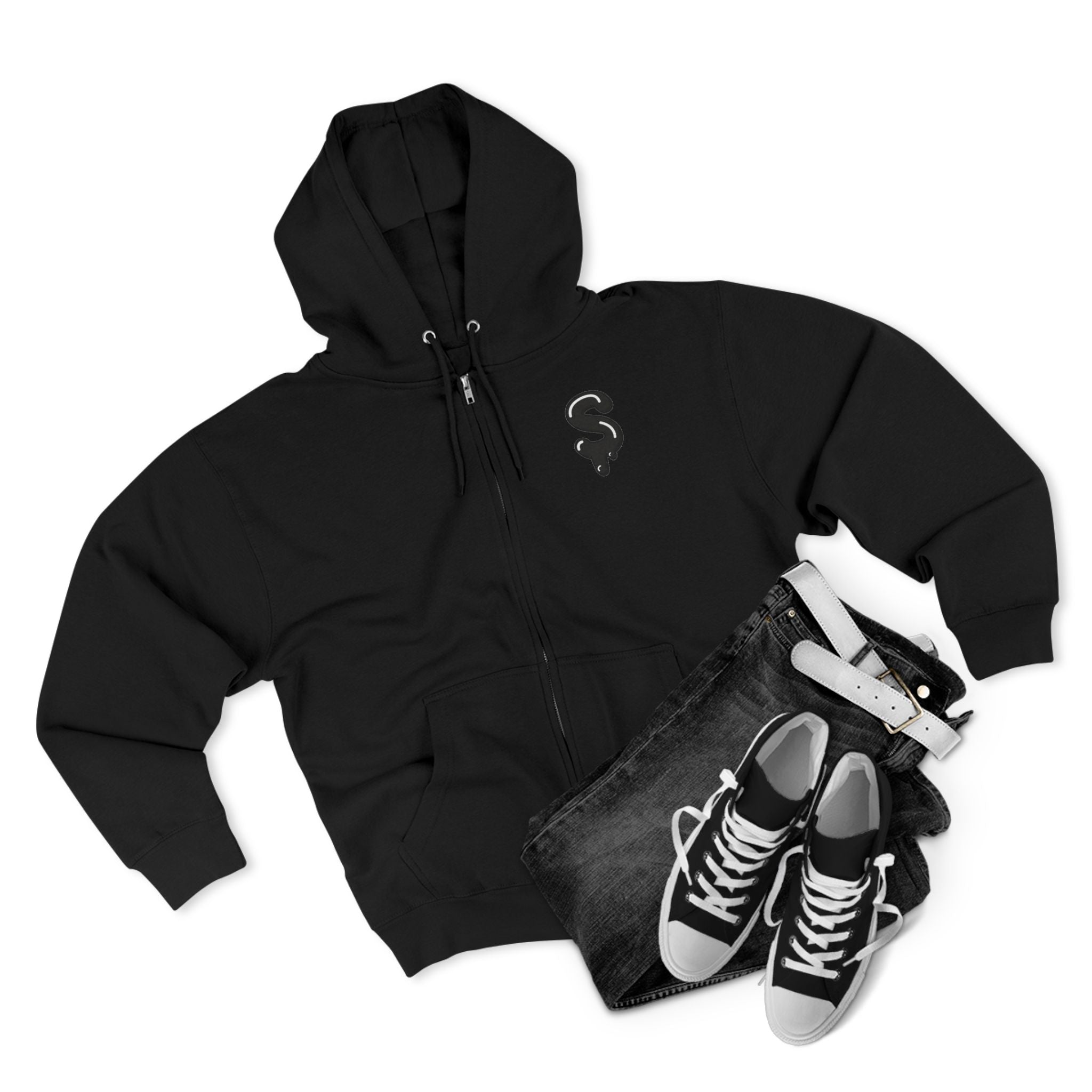 The Slime Shop Zip Hoodie — Heather / Black Slime $