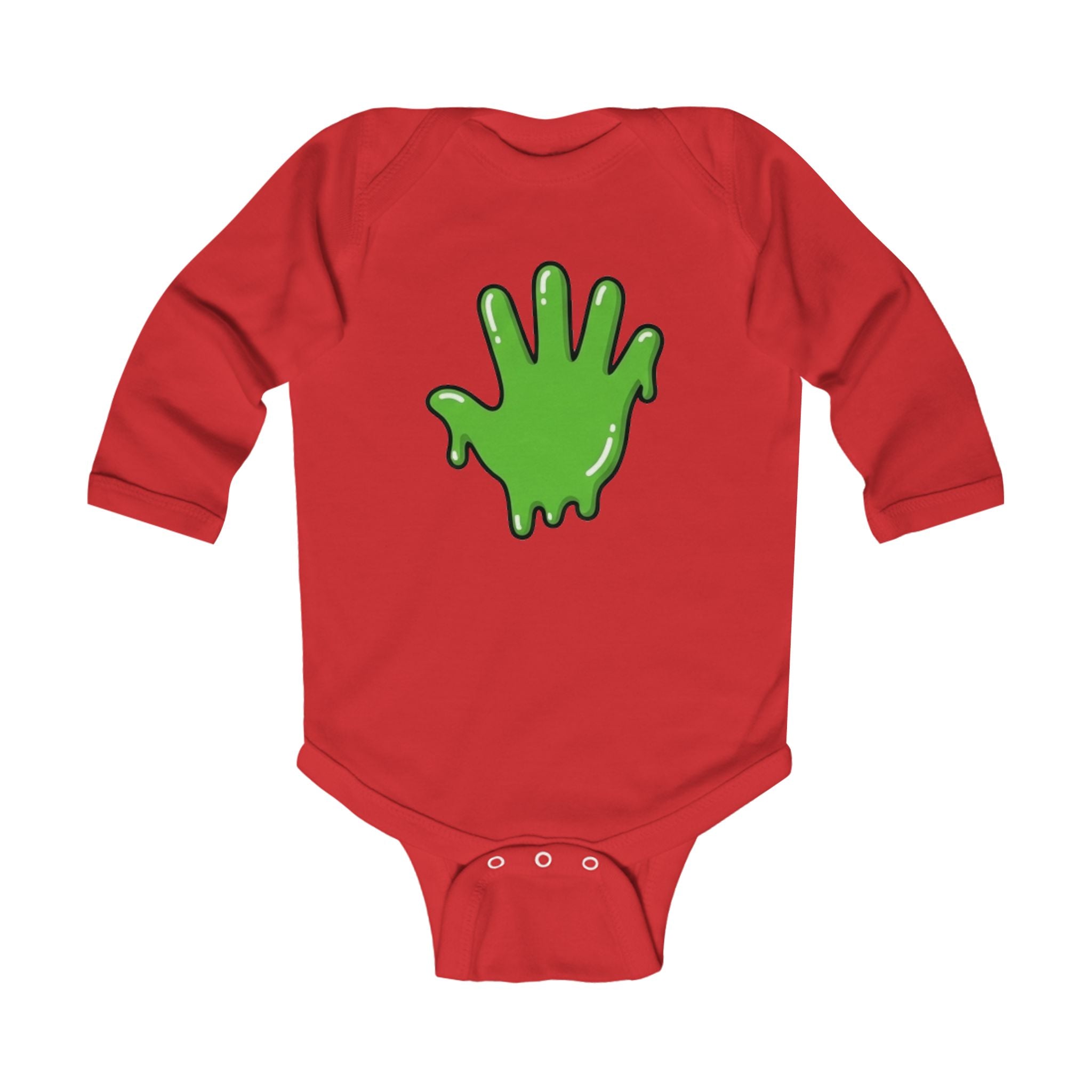 The Slime Shop Infant Long-Sleeve Bodysuit — Red / Green Slime In 5