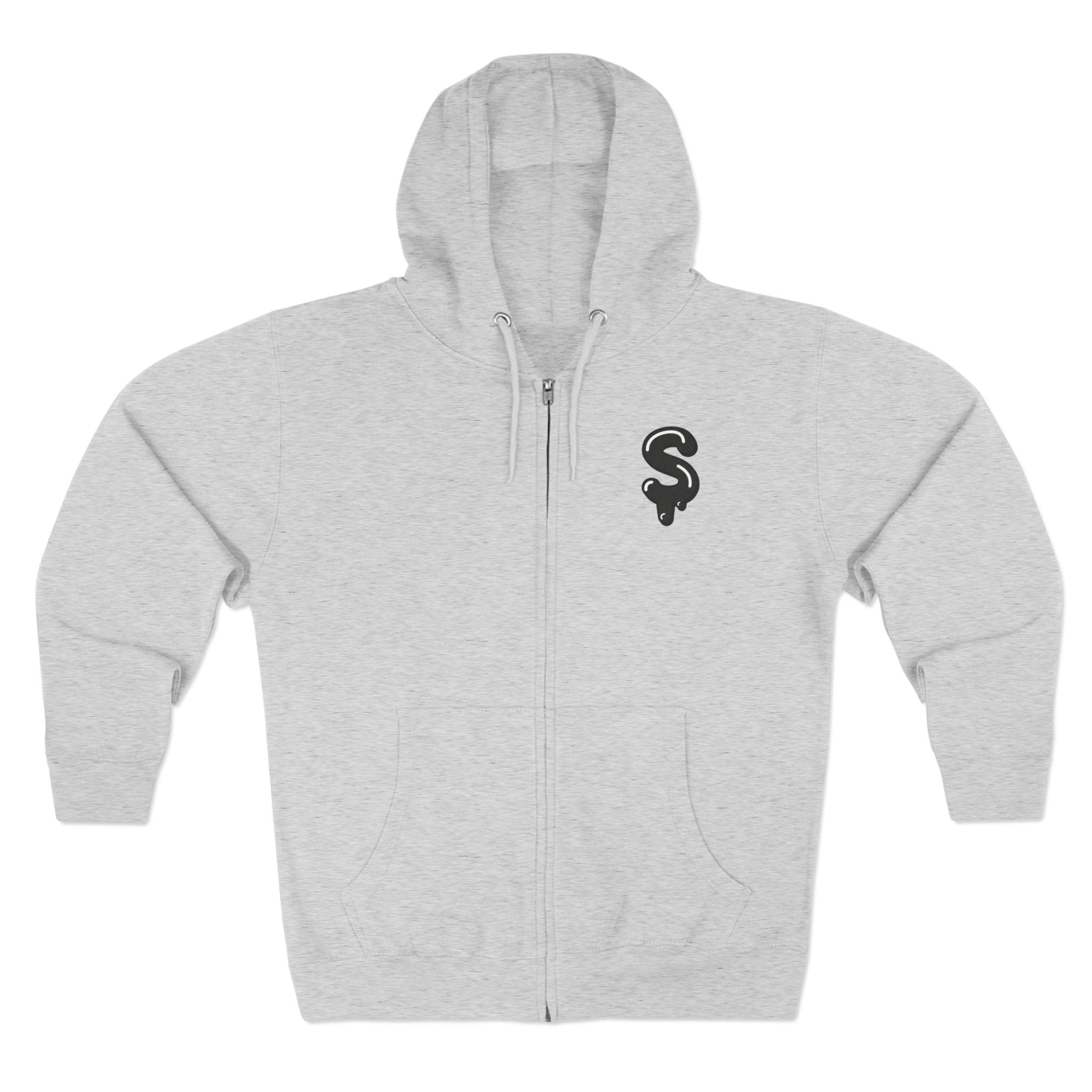 The Slime Shop Zip Hoodie — Heather / Black Slime $