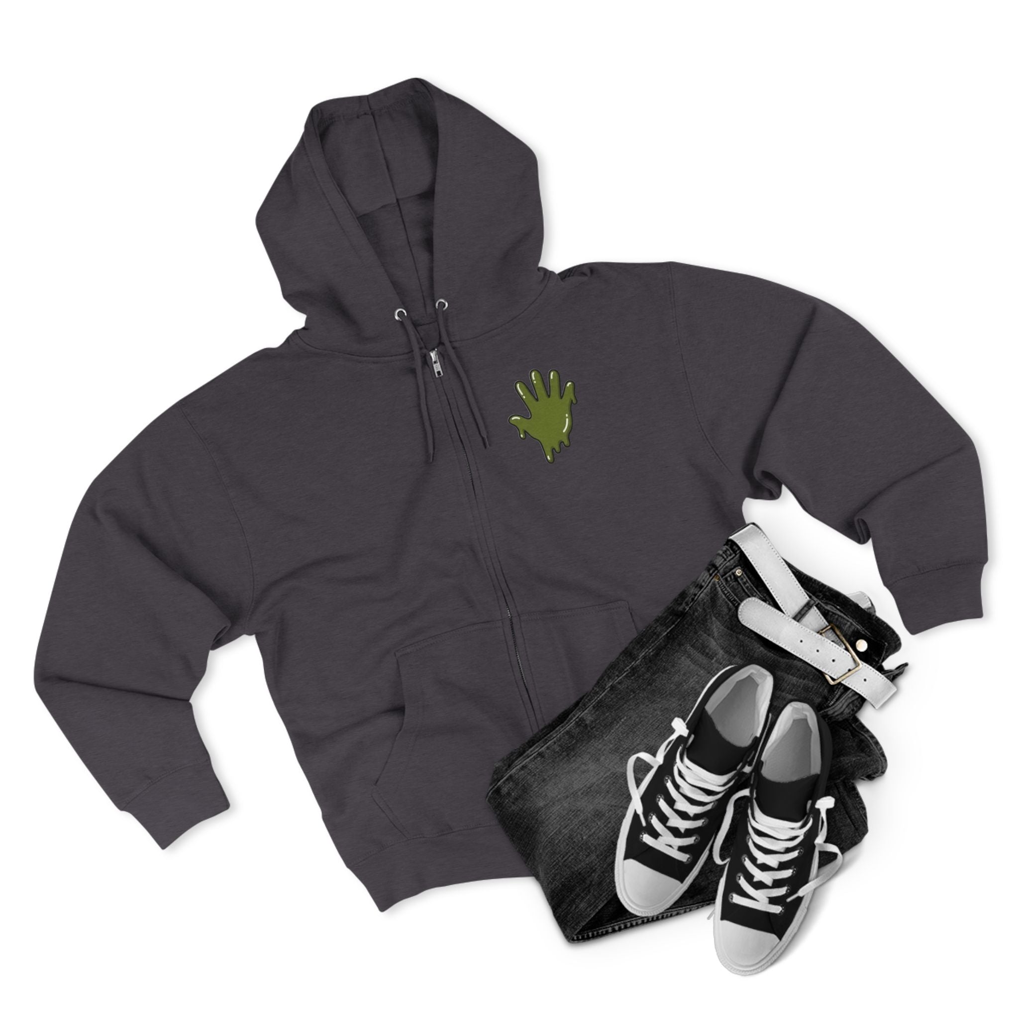 The Slime Shop Zip Hoodie — Heather / Olive Slime In 5