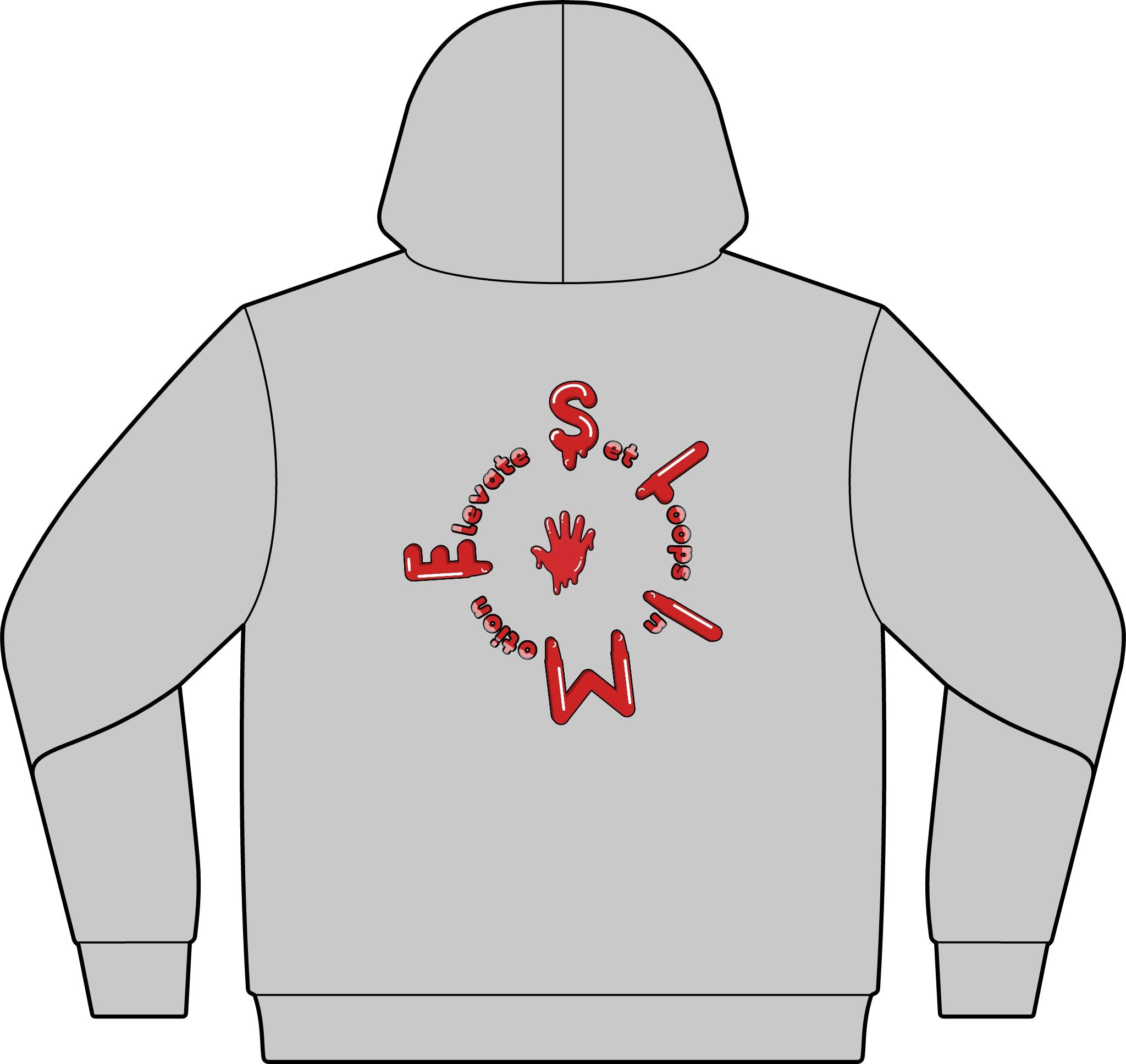 The Slime Shop Unisex ReFlex Fleece Hoodie Sweatshirt — Black / Red Slime $