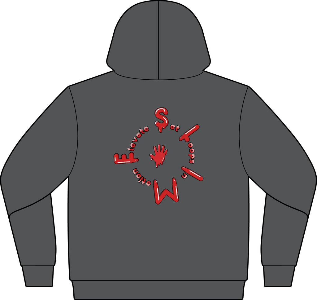 The Slime Shop Unisex ReFlex Fleece Hoodie Sweatshirt — Black / Red Slime $