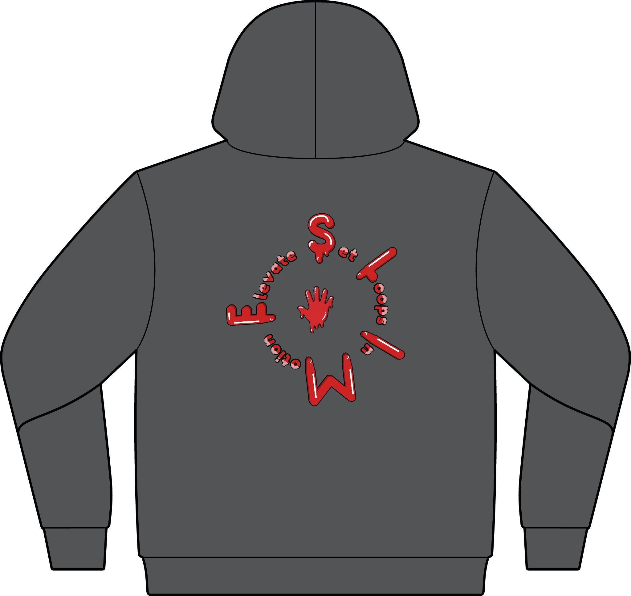 The Slime Shop Unisex ReFlex Fleece Hoodie Sweatshirt — Black / Red Slime $