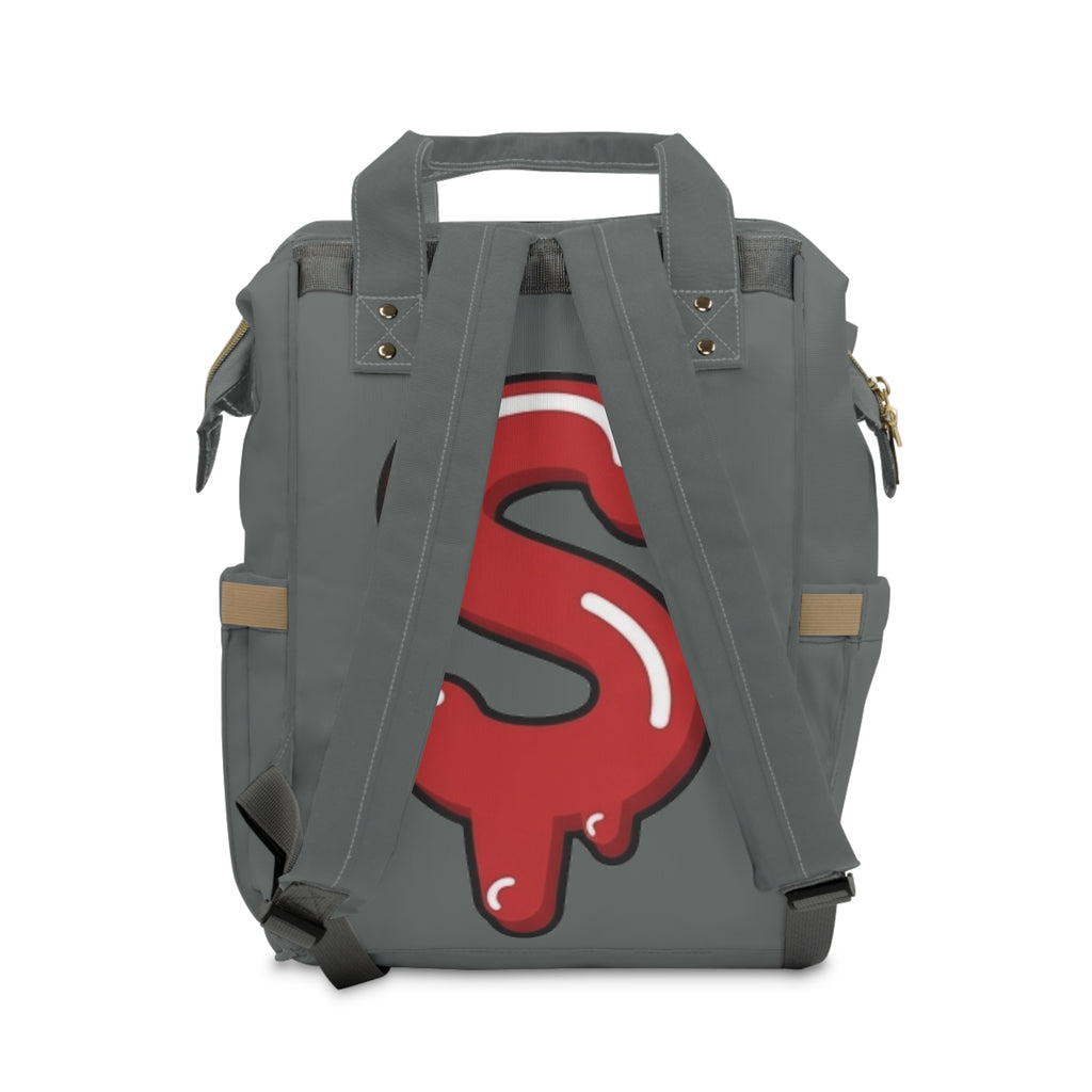 The Slime Shop Diaper Backpack — Gray / Red Slime Sircle