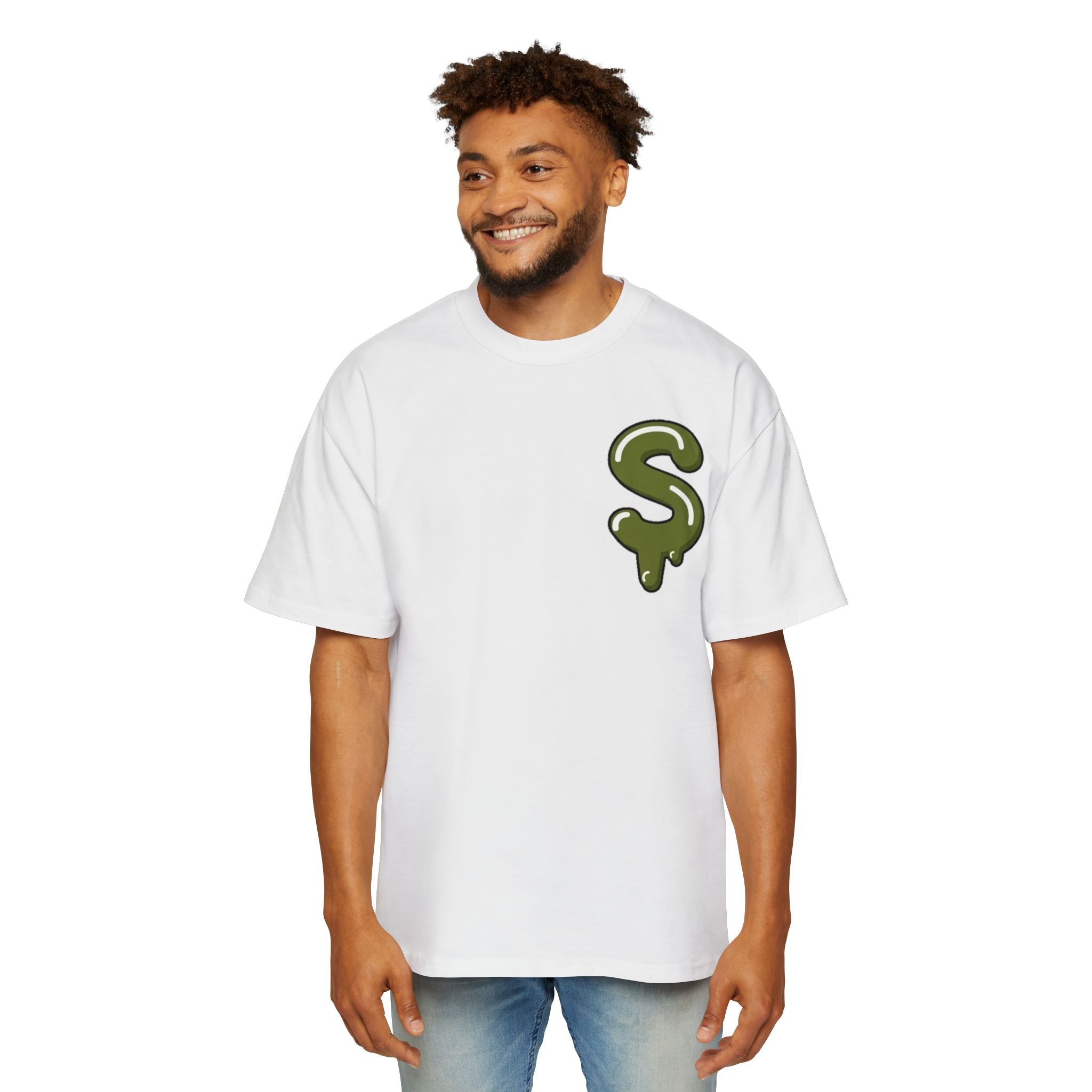 The Slime Shop Heavy Oversized Tee — Brown / Olive Slime Sircle