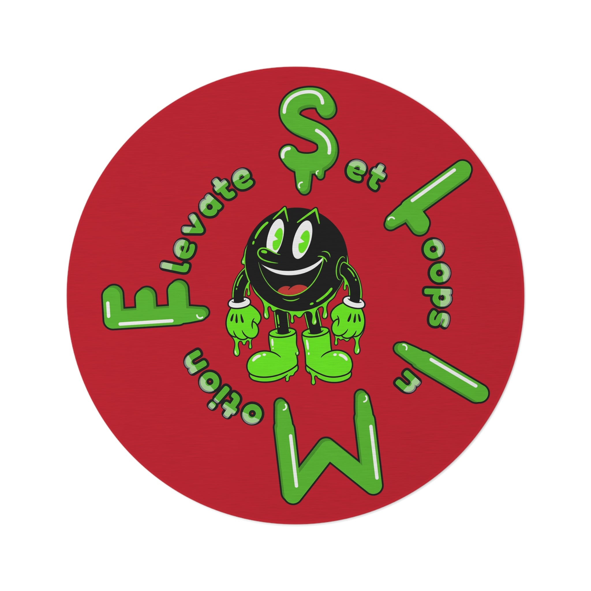 The Slime Shop Round Rug — Slimeman & Ring (Green) IV