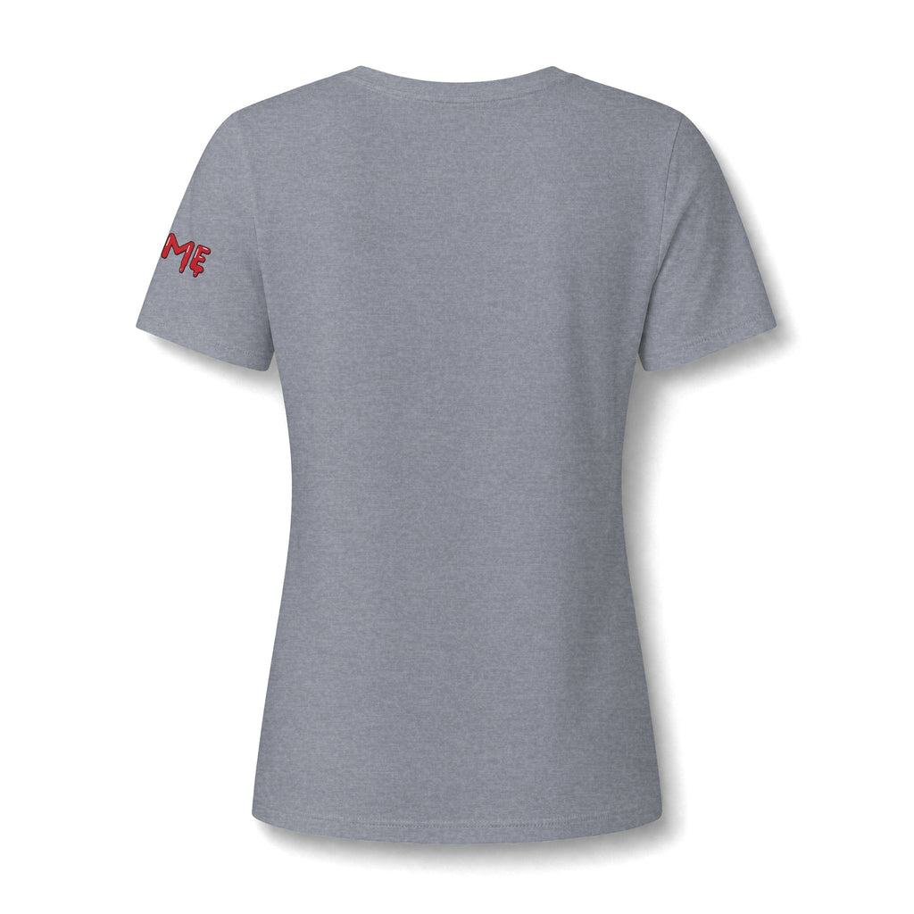 The Slime Shop Women's V-Neck Tee — White / Red Slime-$