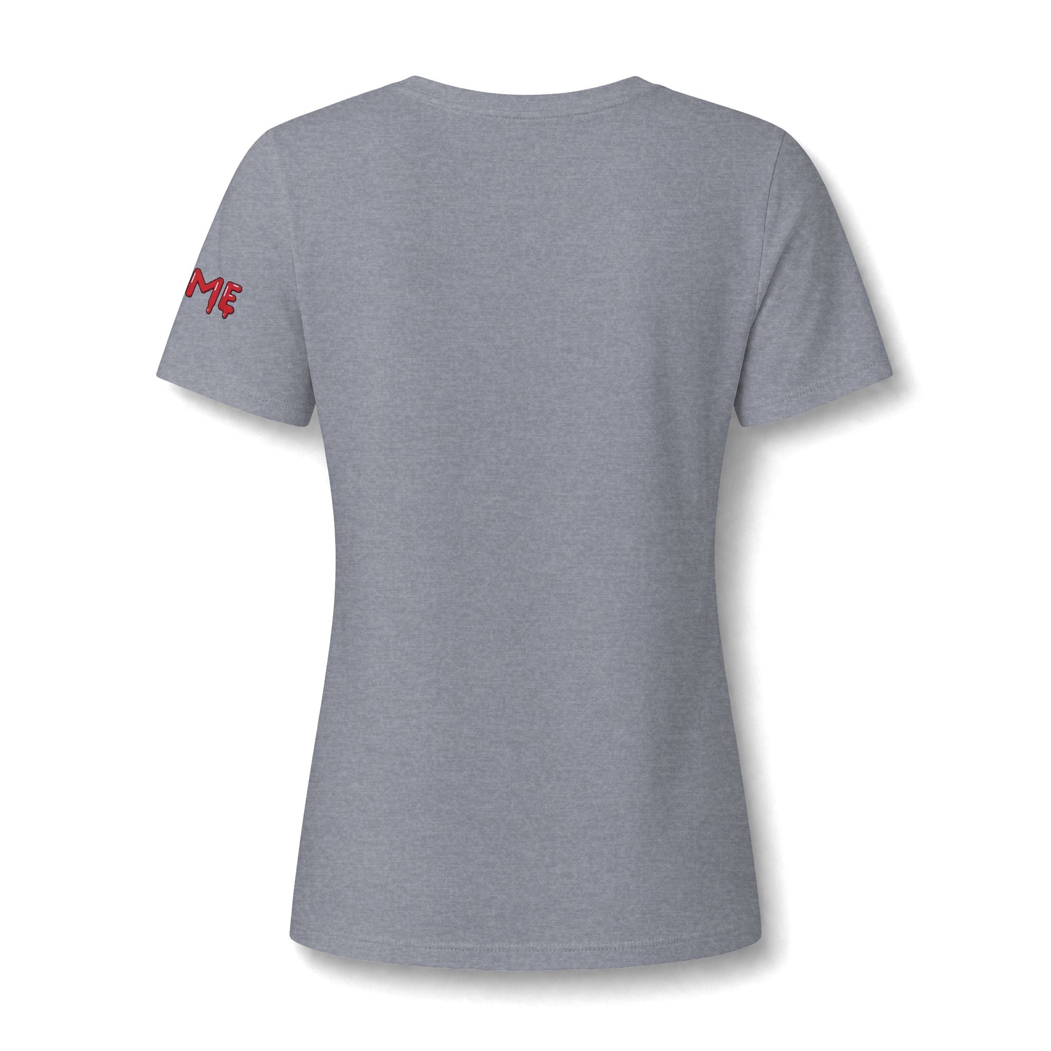 The Slime Shop Women's V-Neck Tee — White / Red Slime-$