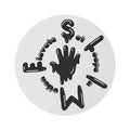 The Slime Shop Round Rug — Hand & Ring (Black)