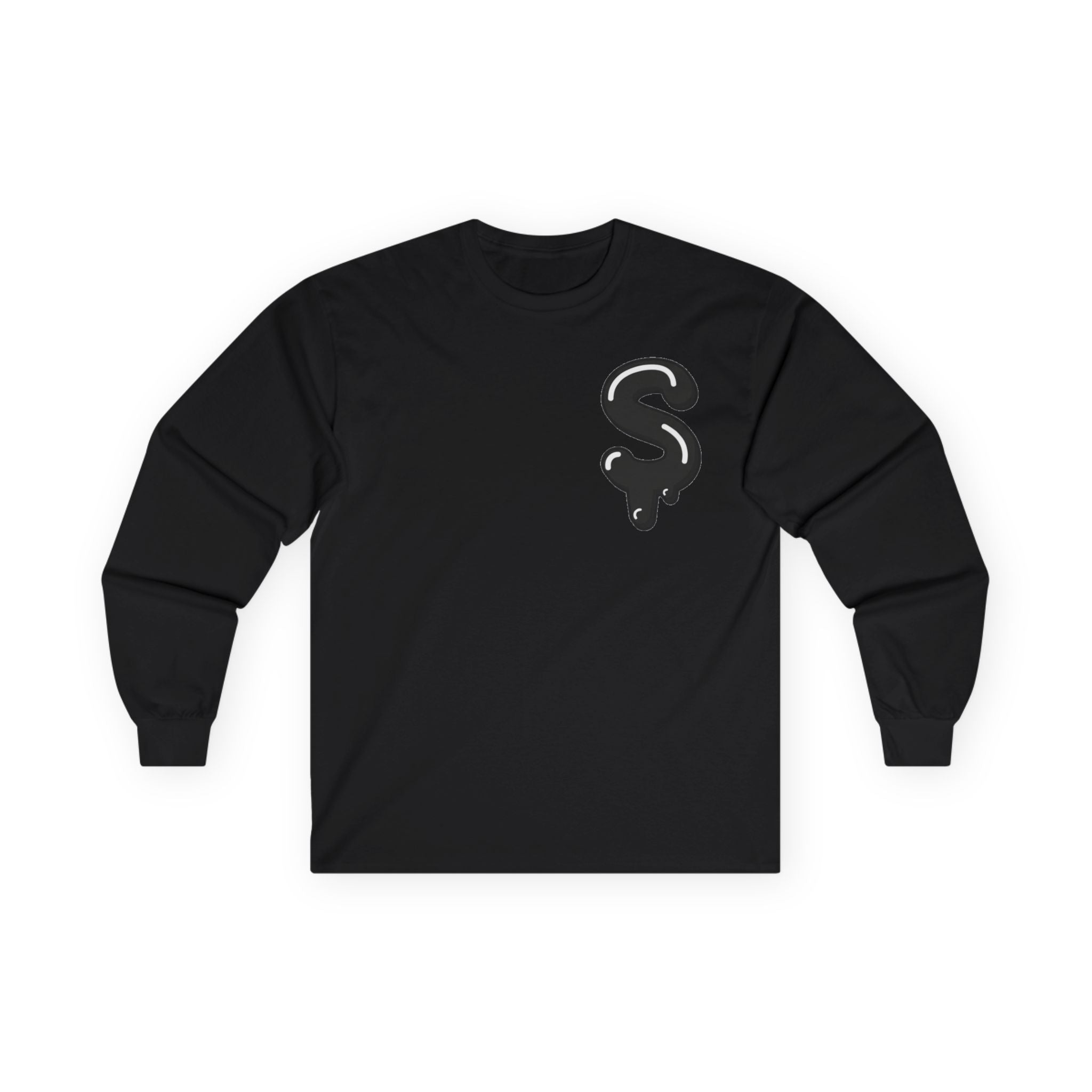 The Slime Shop Ultra Cotton Long-Sleeve Tee — Irish Green / Black Slime Sircle