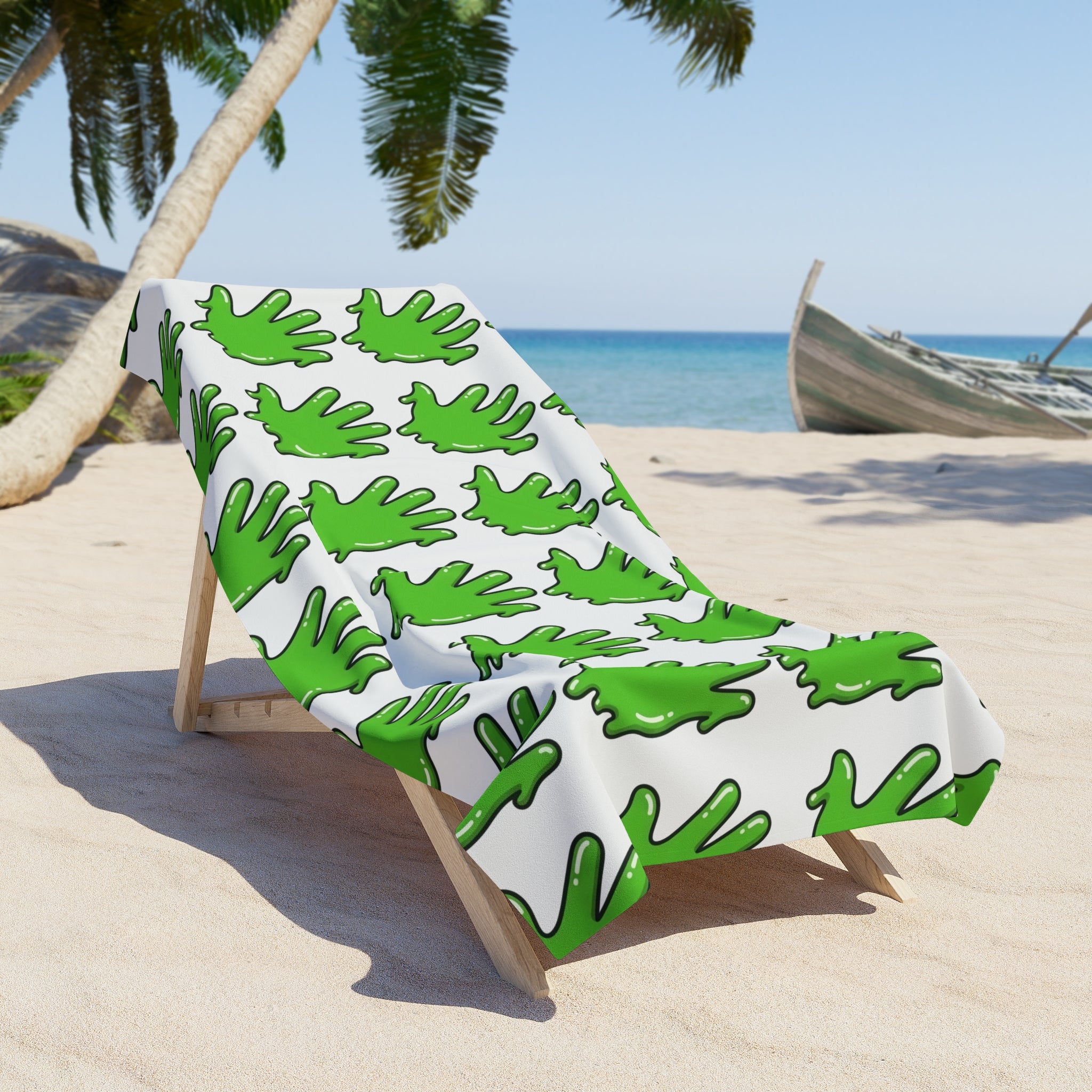 The Slime Shop Beach Towel — Black / Green Slime In 5