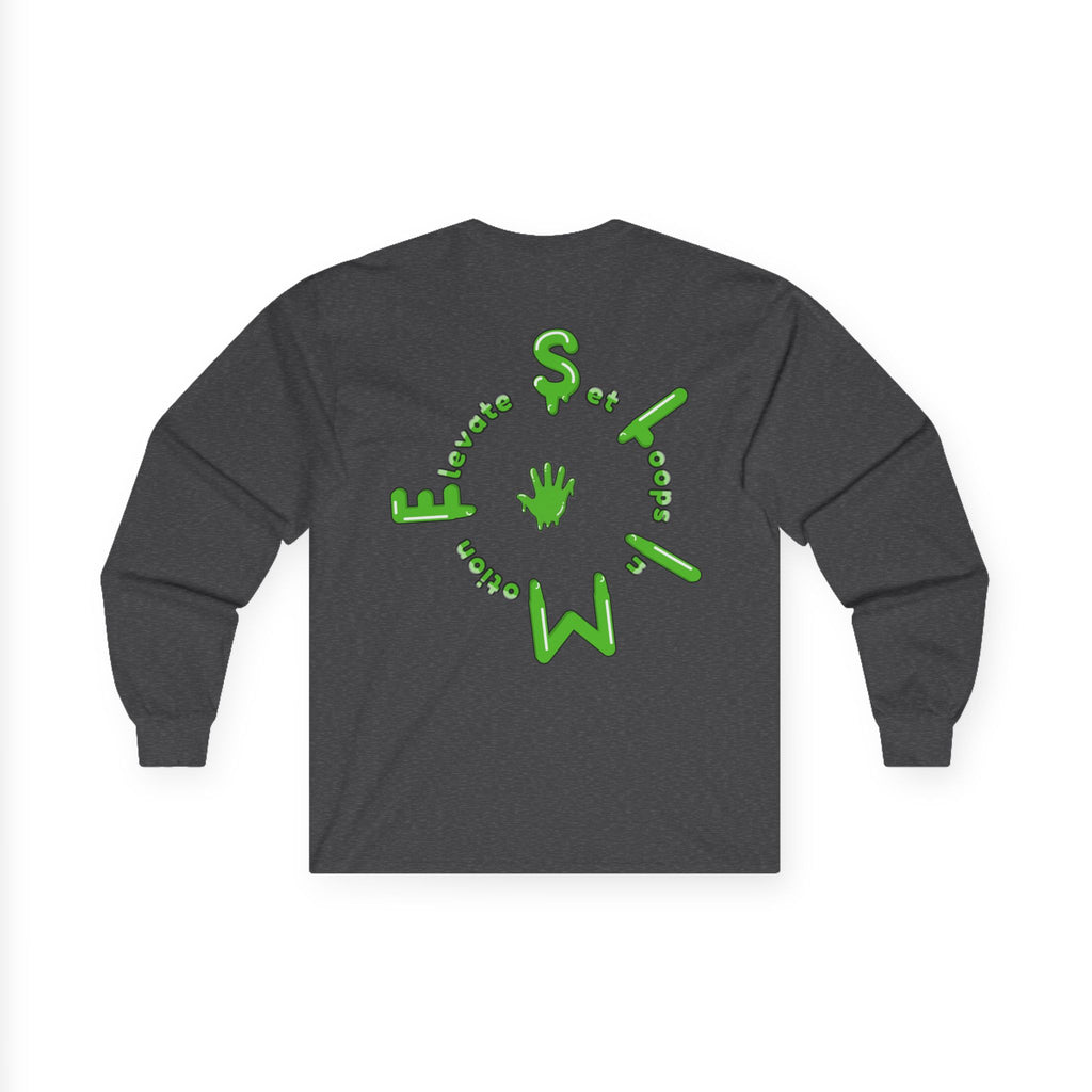 The Slime Shop Ultra Cotton Long-Sleeve Tee — Carolina Blue / Green Slime $