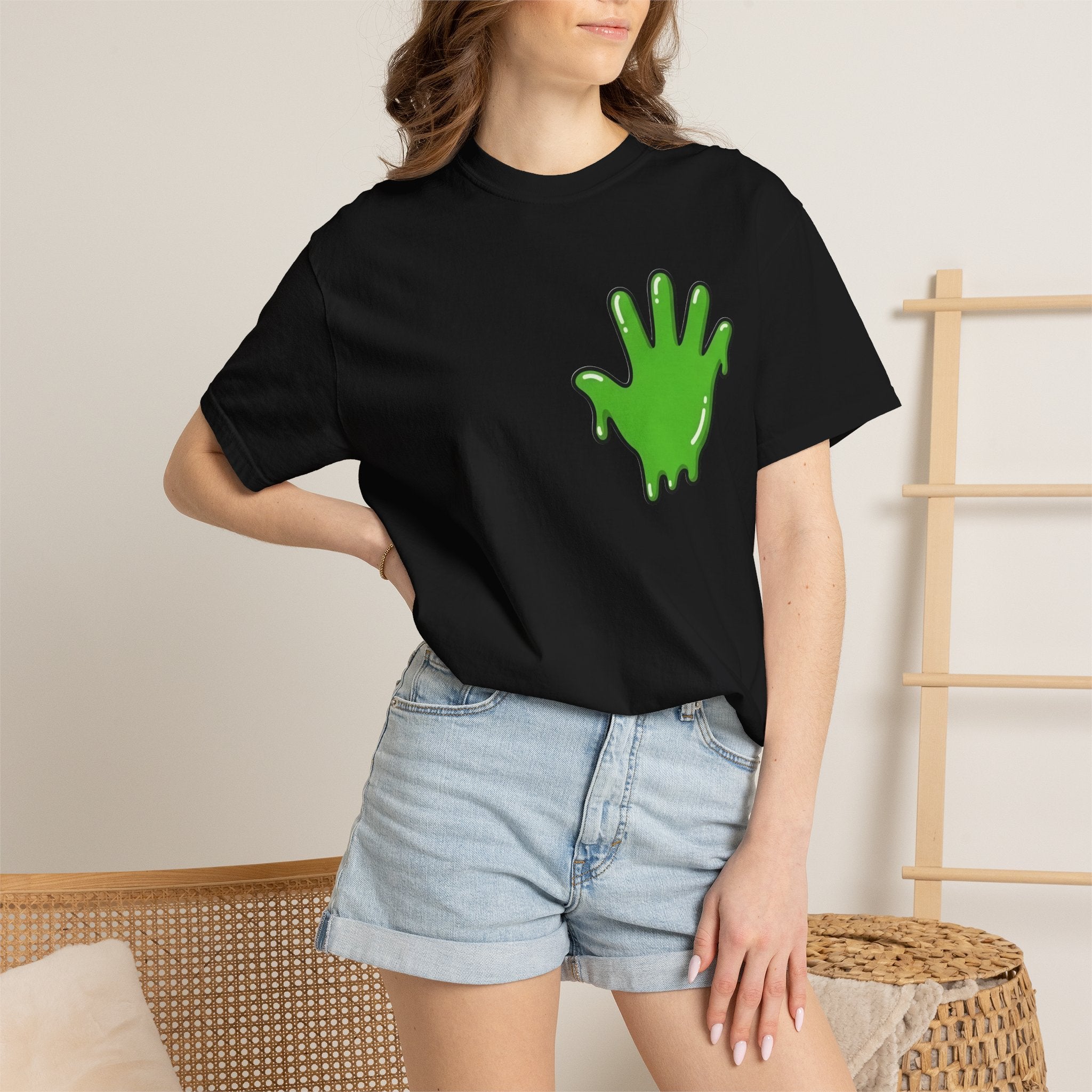 The Slime Shop Signature Tee — White / Green Slime In 5