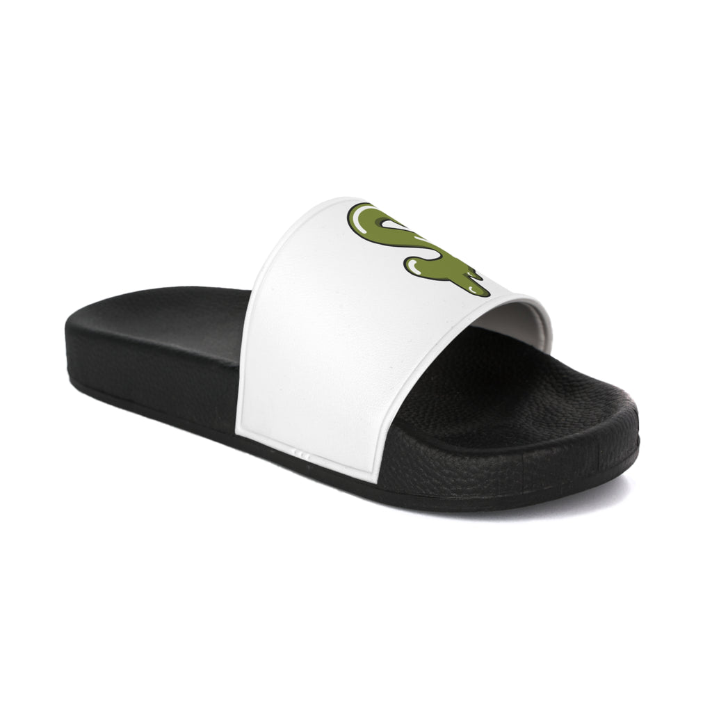 The Slime Shop Slides — Black / Olive Slime $
