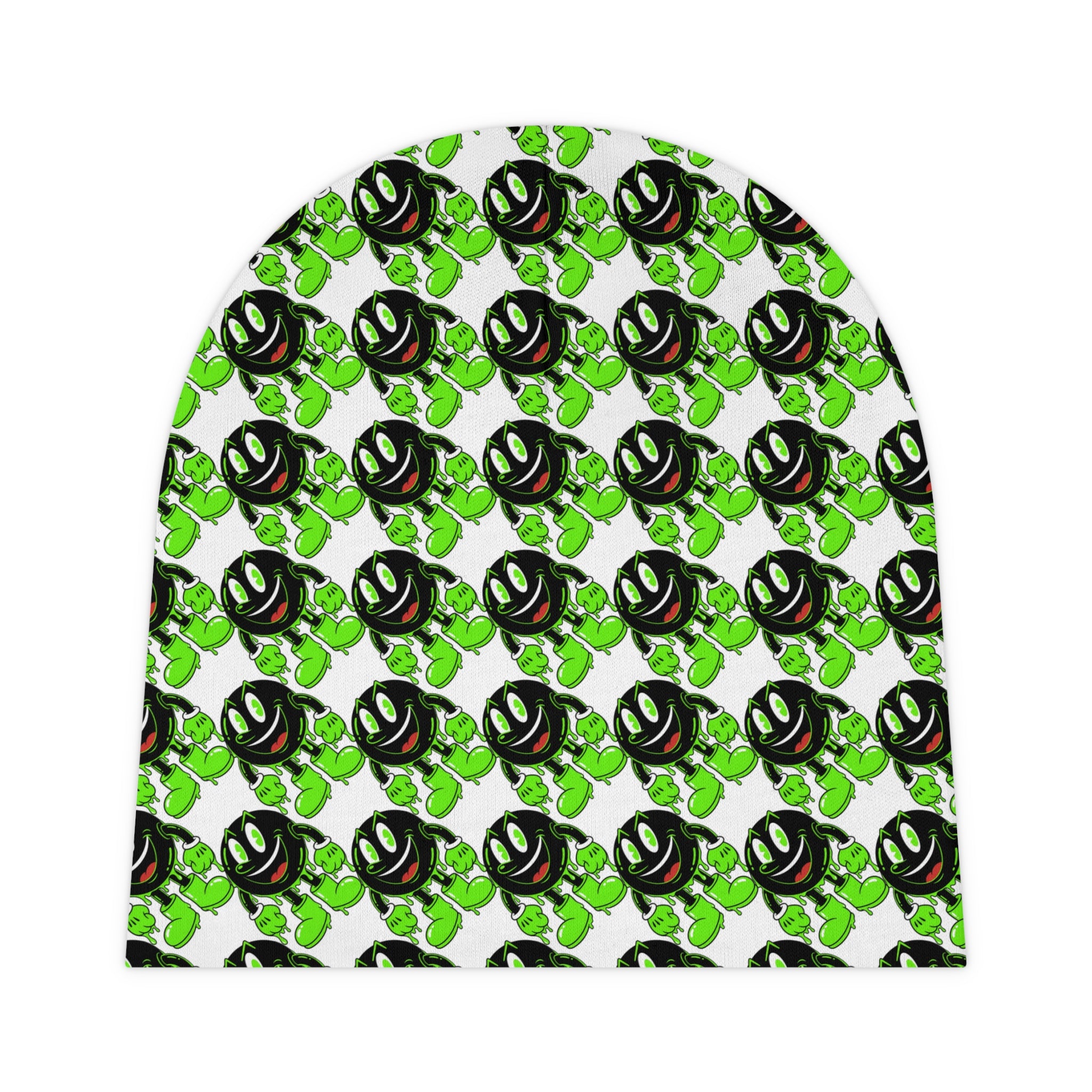 The Slime Shop Baby Beanie — White / Green Slimeman Gzzz