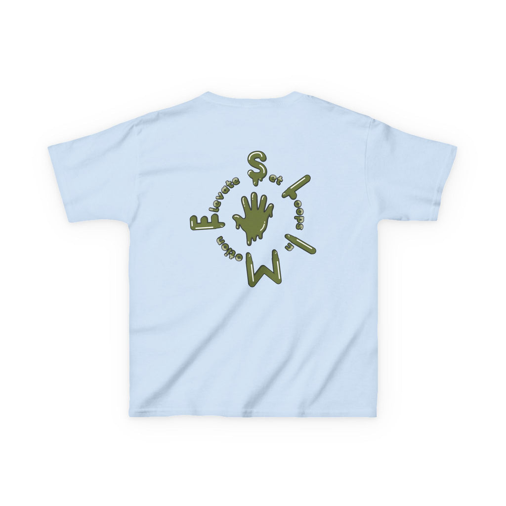 The Slime Shop Kids Heavy Cotton Tee — White / Military Green Slime $