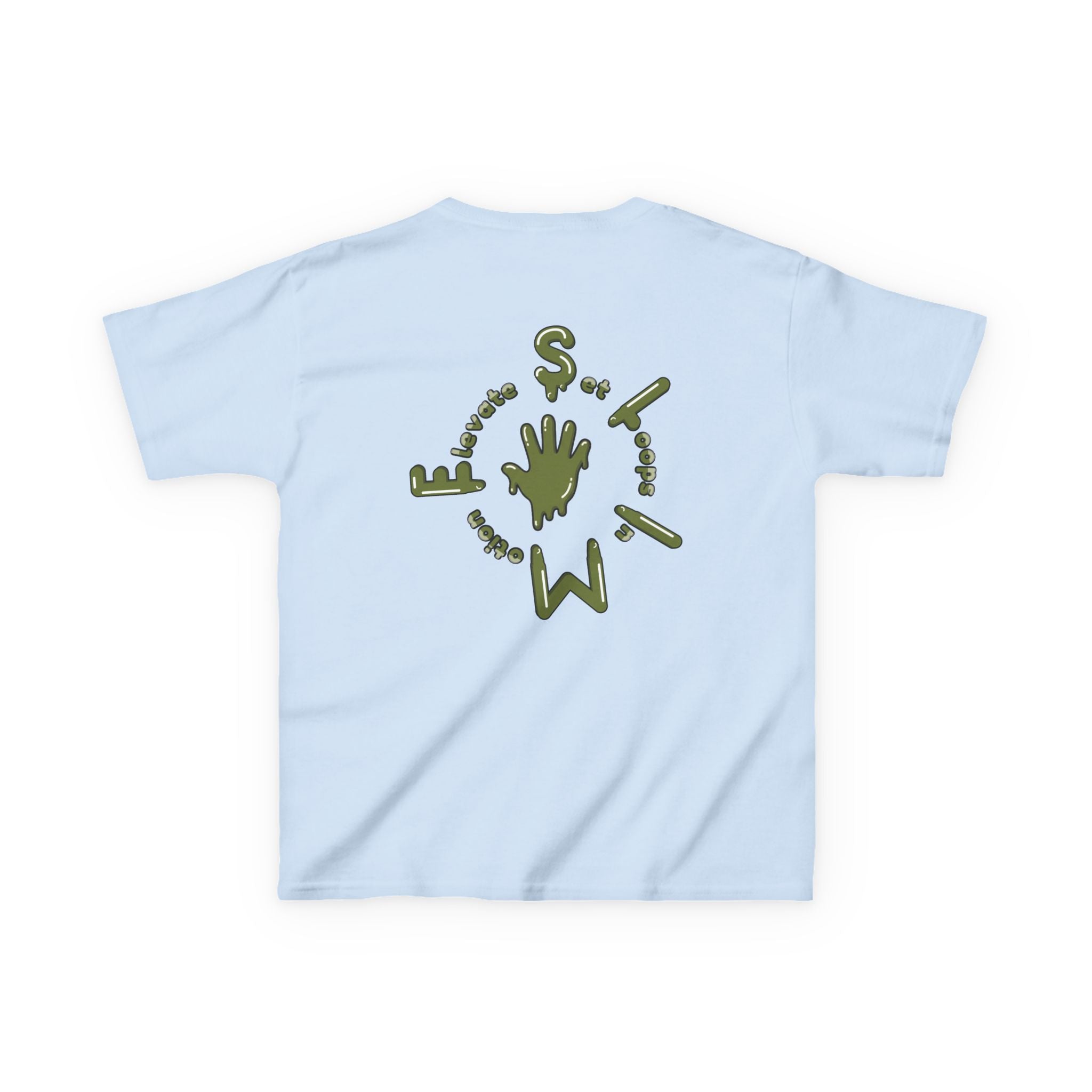 The Slime Shop Kids Heavy Cotton Tee — White / Military Green Slime $