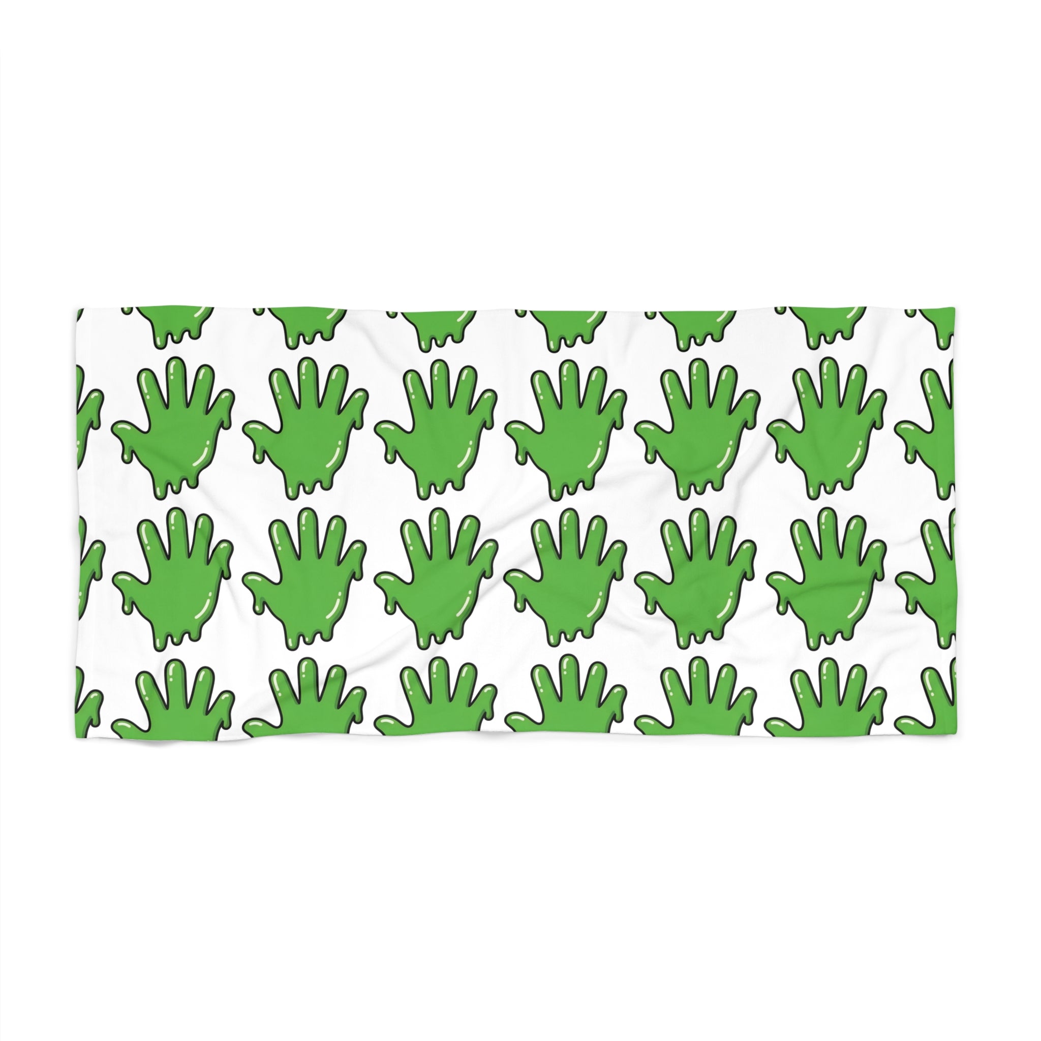 The Slime Shop Beach Towel — White / Green Slime In 5