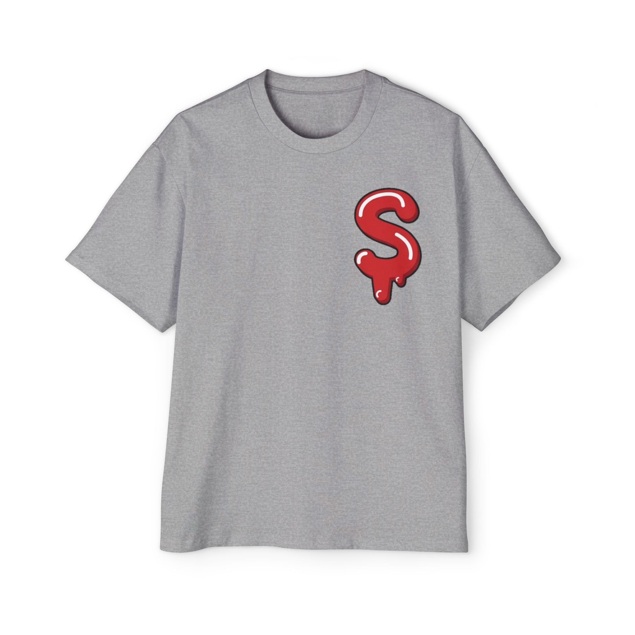 The Slime Shop Men's Heavy Oversized Tee — Black / Red Slime Sircle