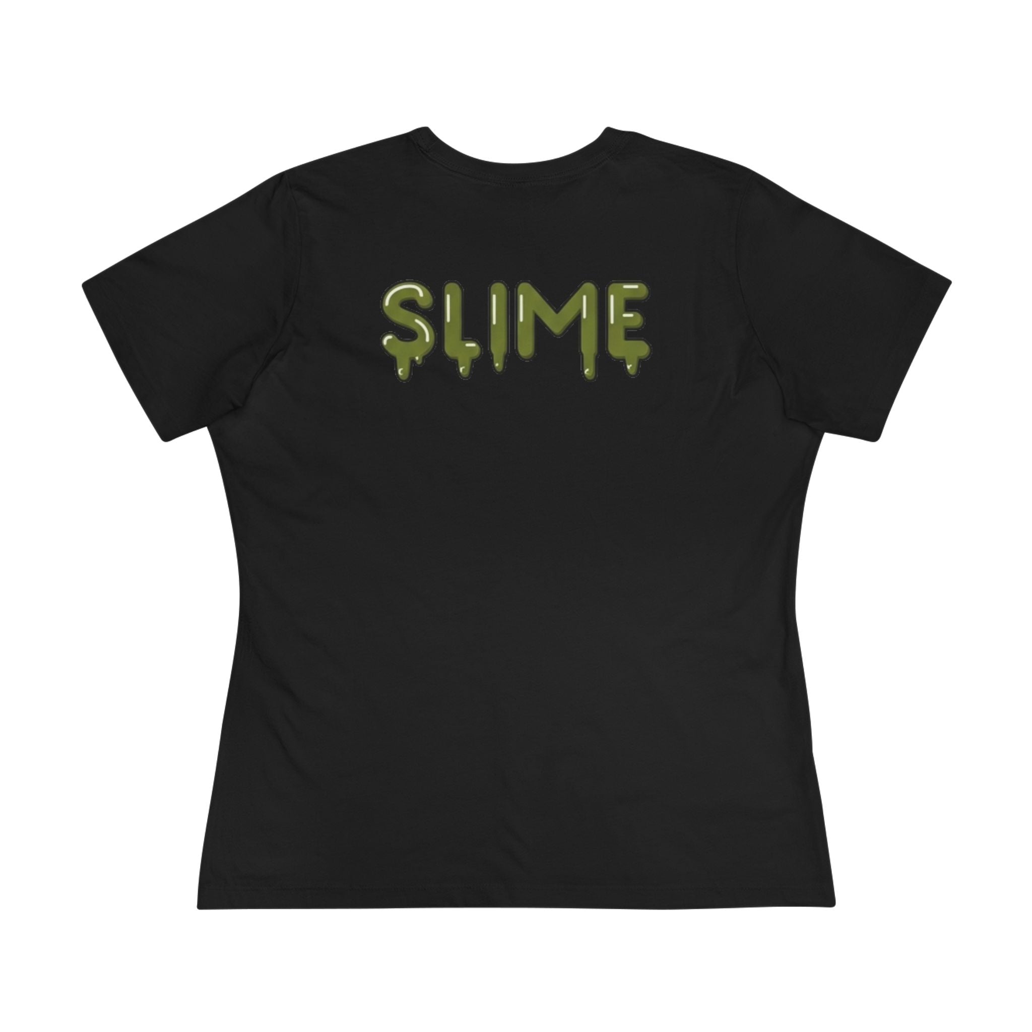 The Slime Shop Women's Tee — White / Olive Slime In 5