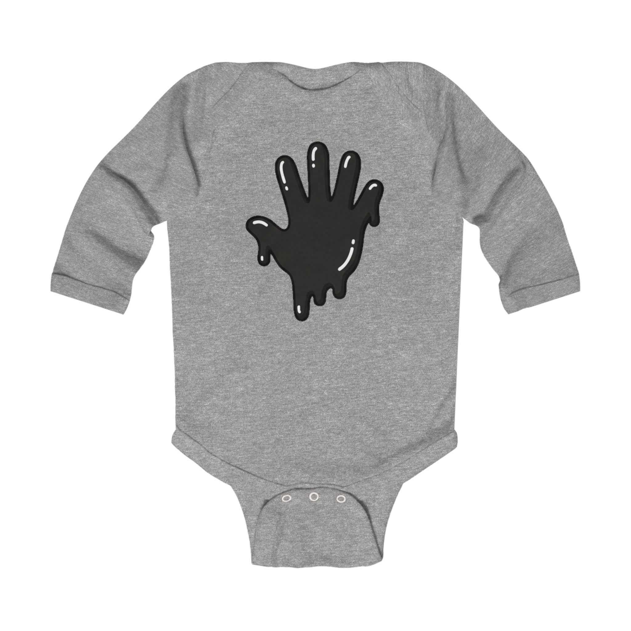 The Slime Shop Infant Long-Sleeve Bodysuit — Athletic Heather / Black Slime In 5