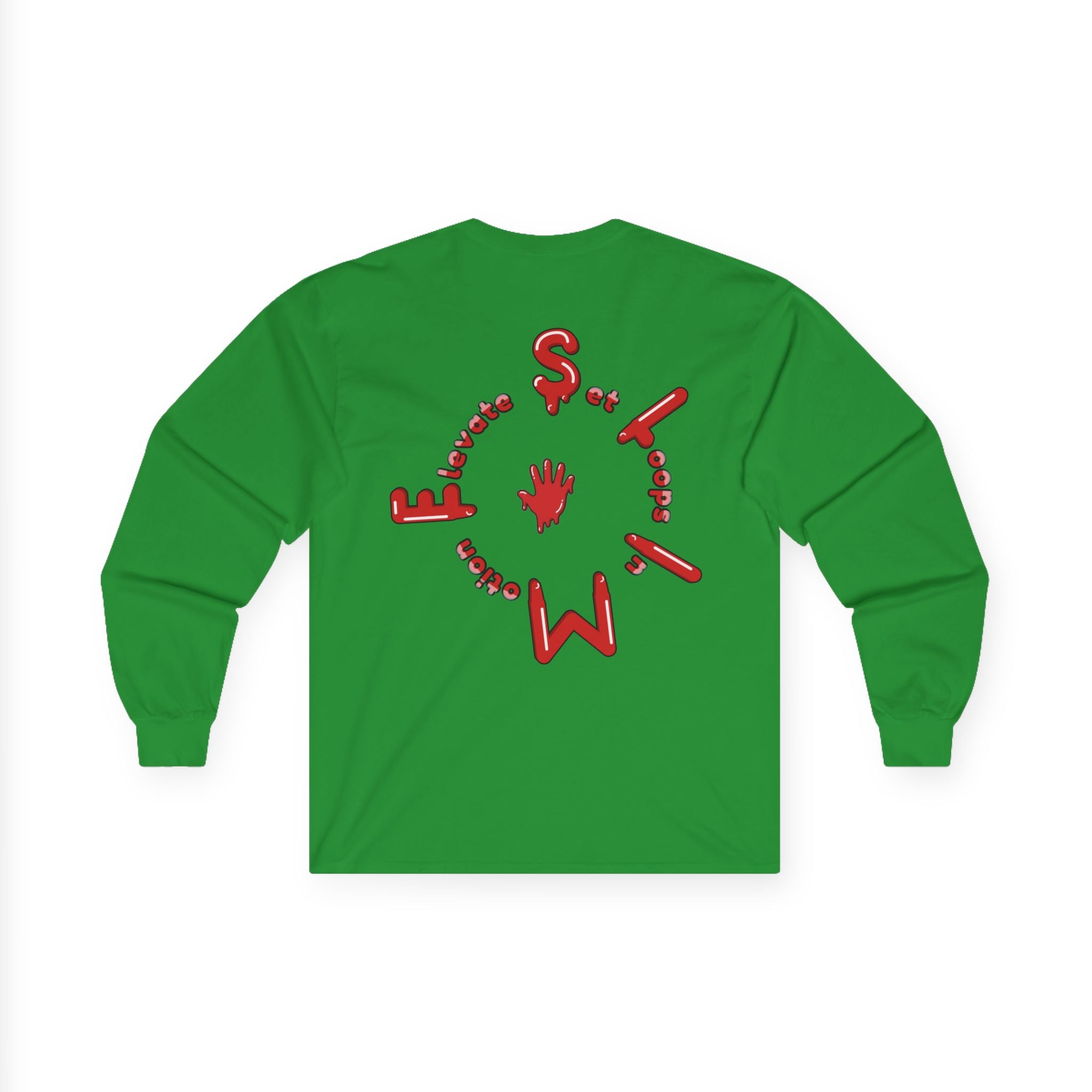 The Slime Shop Ultra Cotton Long-Sleeve Tee — Royal Blue / Red Slime Sircle