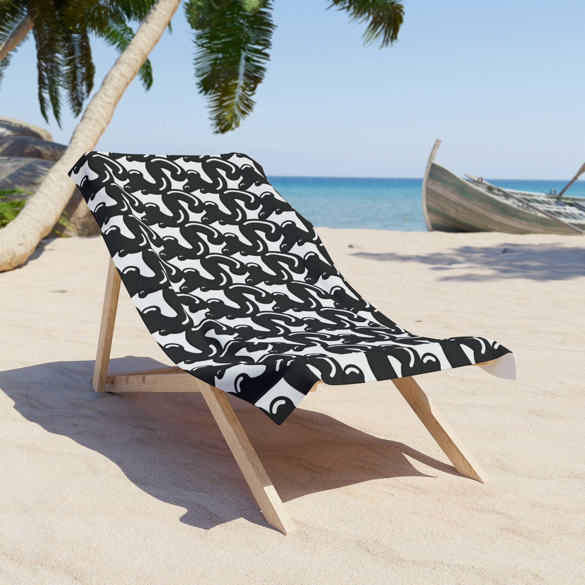 The Slime Shop Beach Towel — White / Black Slime $