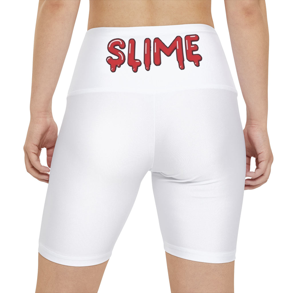 The Slime Shop Women's Workout Shorts — White / Red Slime In 5