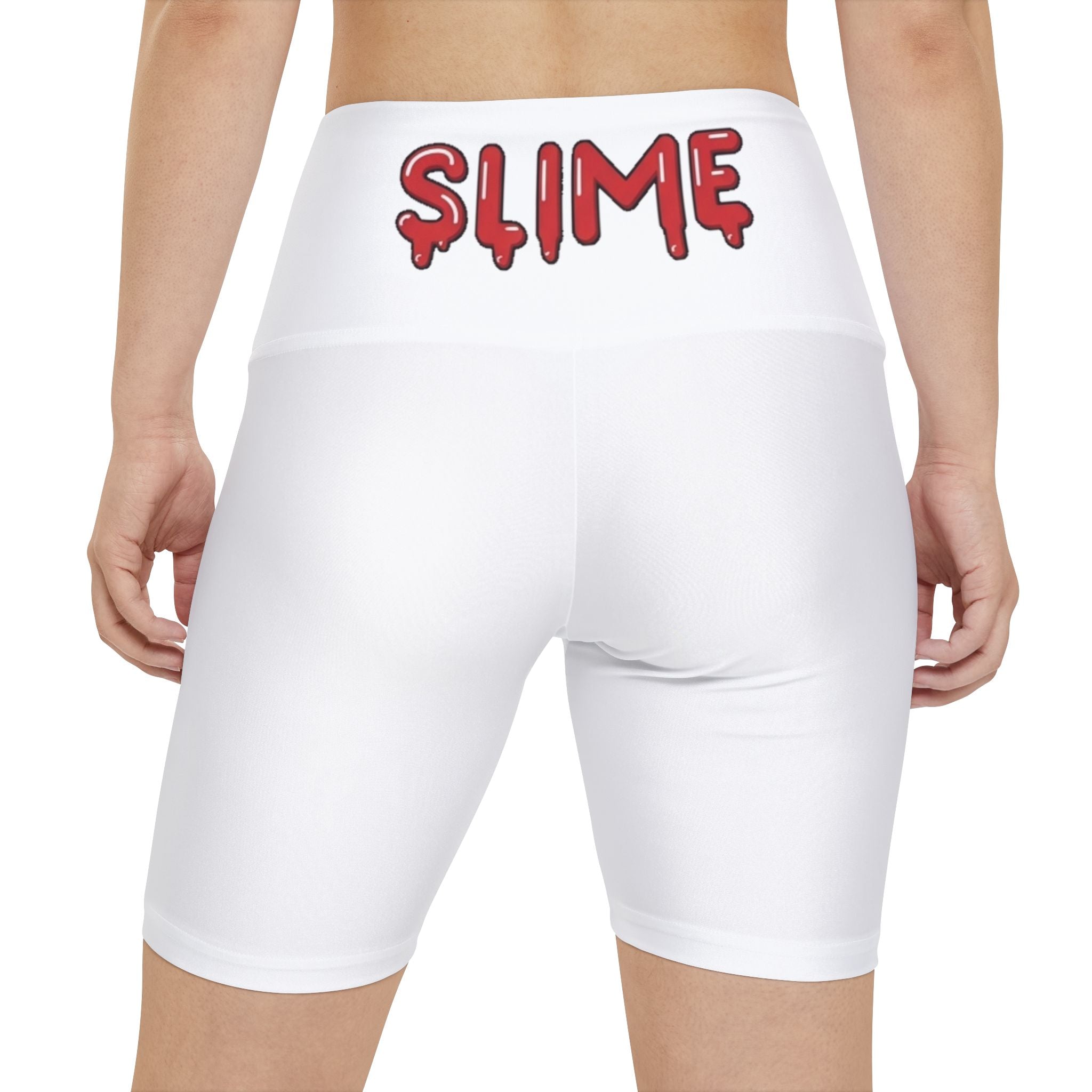 The Slime Shop Women's Workout Shorts — White / Red Slime In 5
