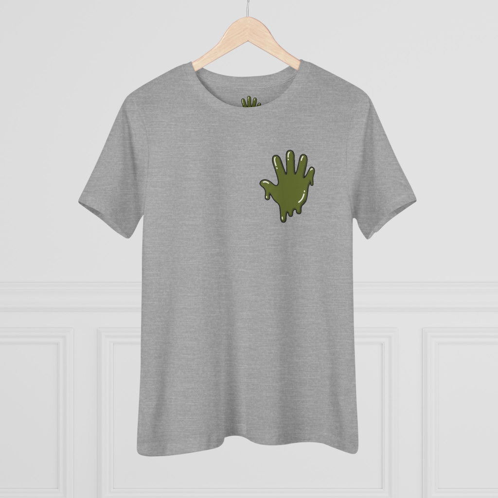 The Slime Shop Women's Tee — White / Olive Slime In 5
