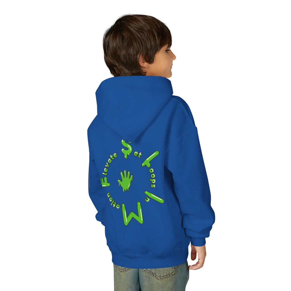 The Slime Shop Youth Hoodie — Carolina Blue / Green Slime $