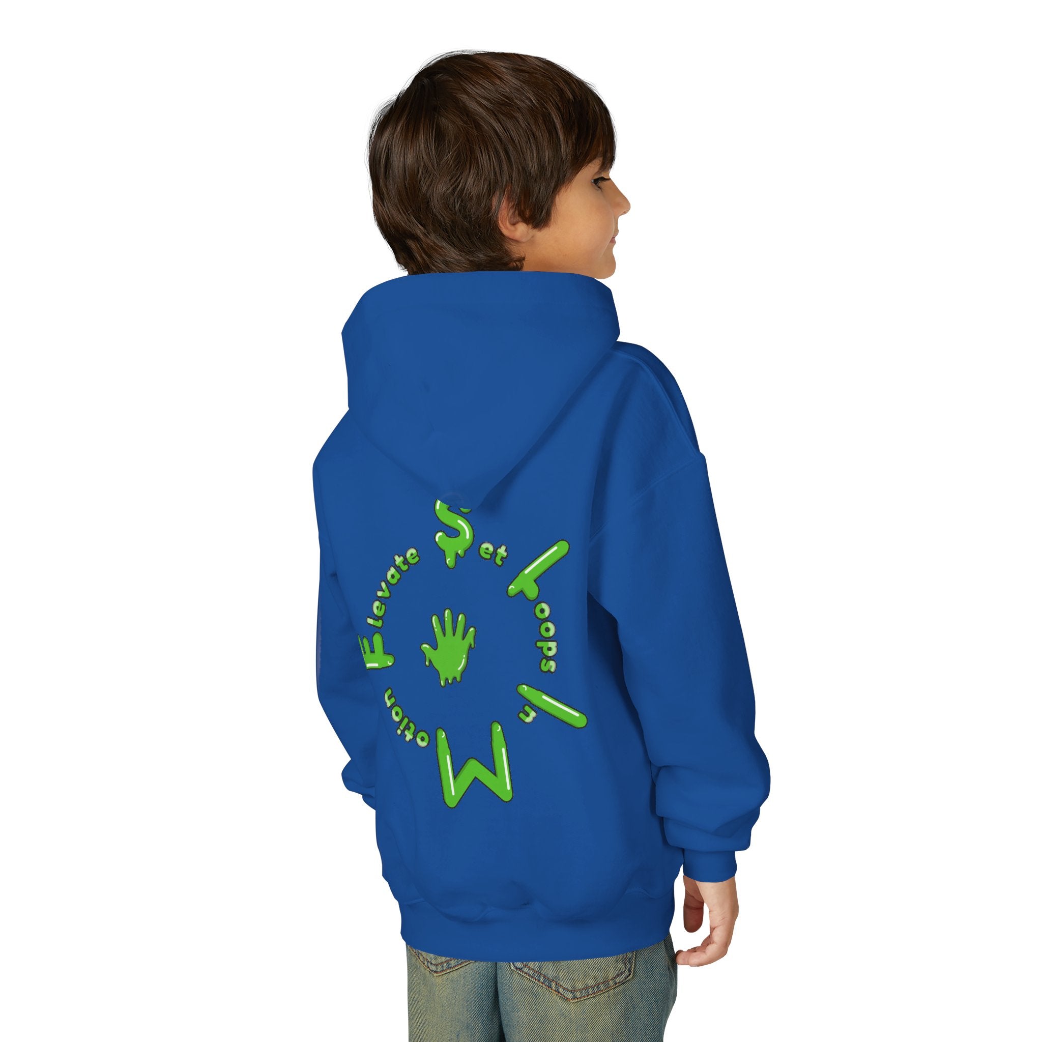 The Slime Shop Youth Hoodie — Carolina Blue / Green Slime $