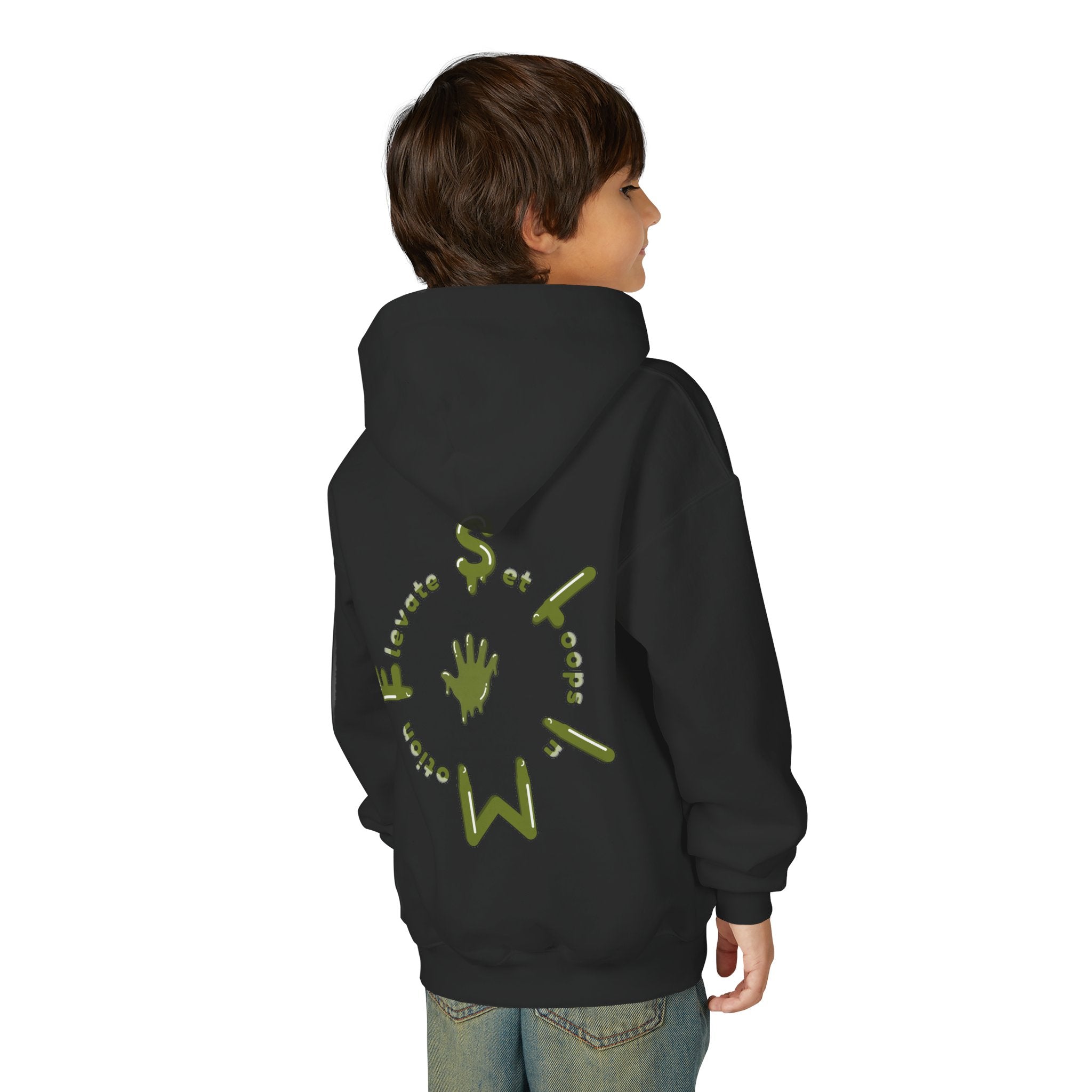 The Slime Shop Youth Hoodie — Red / Army Green Slime $