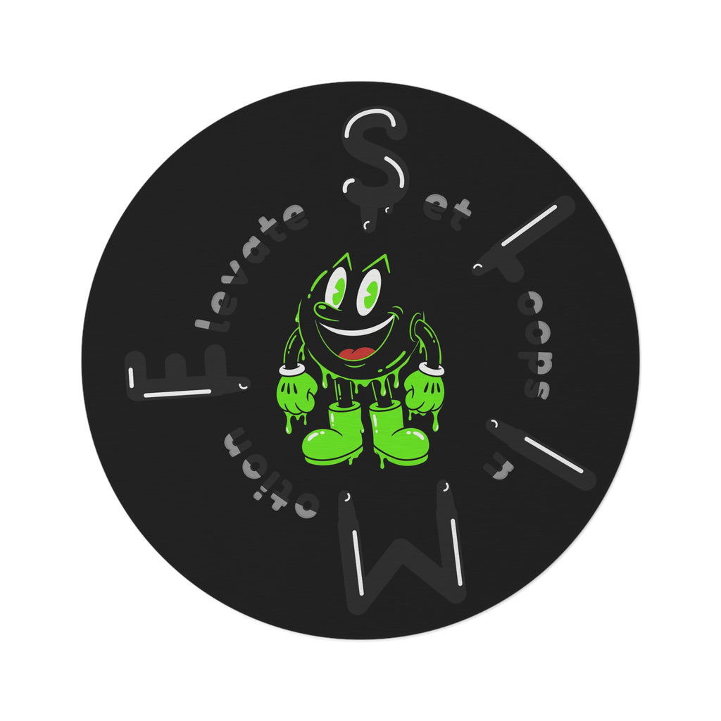 The Slime Shop Round Rug — Slimeman & Ring (Black) II