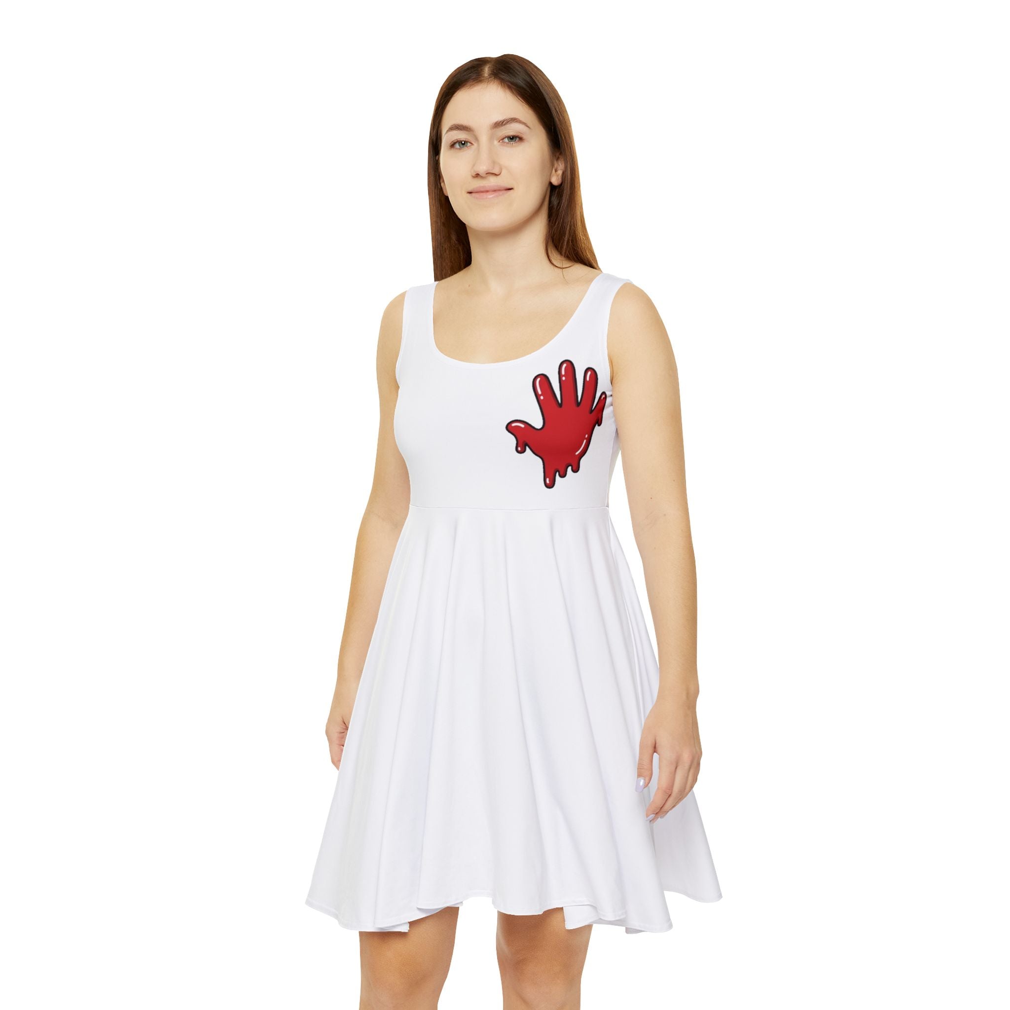 The Slime Shop Women's Skater Dress — White / Red Slime In 5