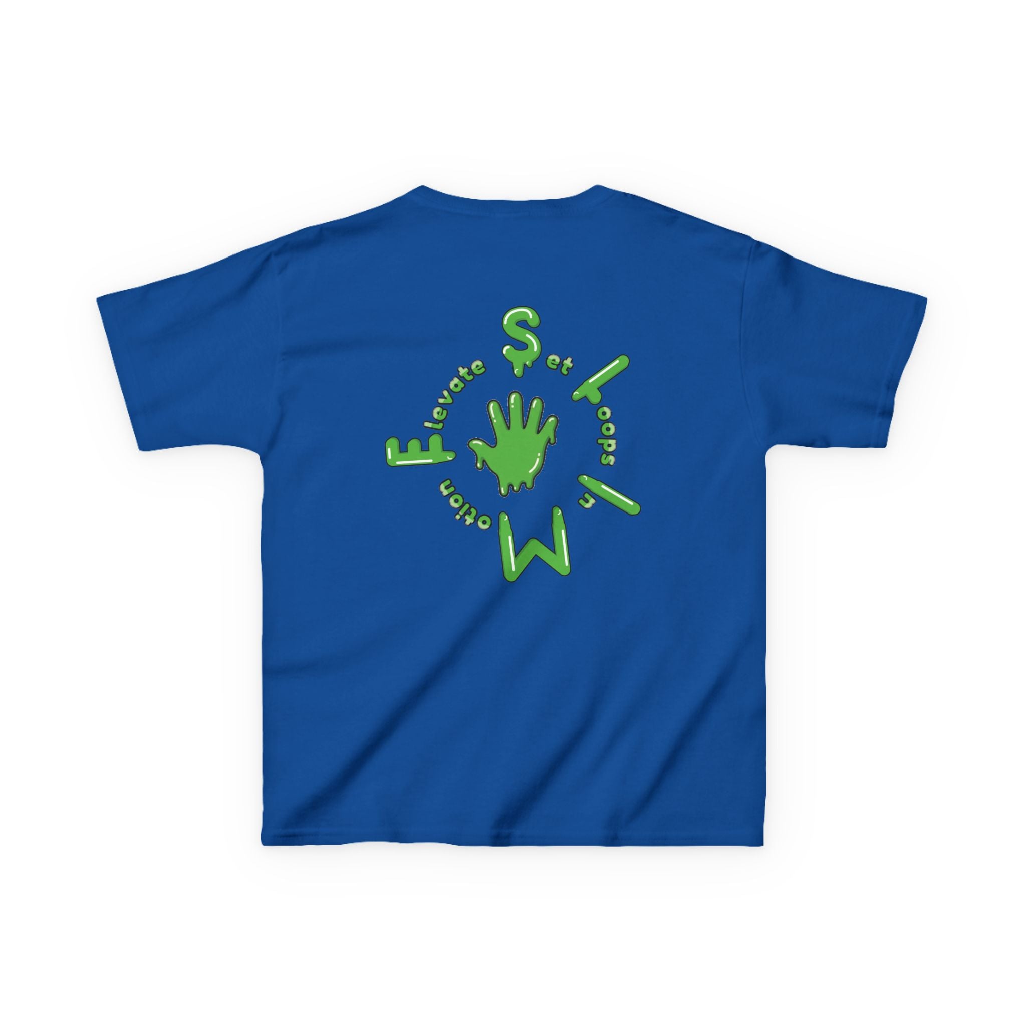 The Slime Shop Kids Tee — Royal Blue / Green Slime Sircle
