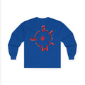 The Slime Shop Ultra Cotton Long-Sleeve Tee — Royal Blue / Red Slime Sircle