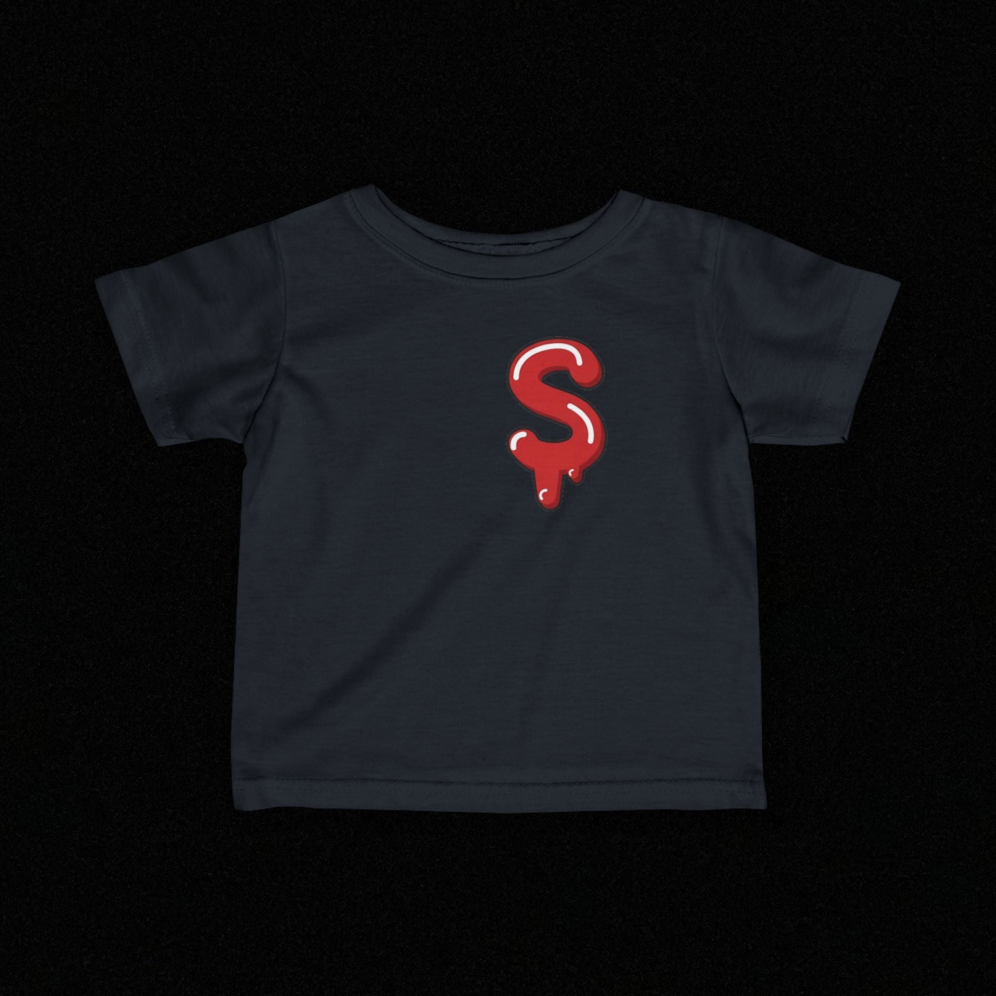 The Slime Shop Infant Fine Jersey Tee — Grey / Red Slime $