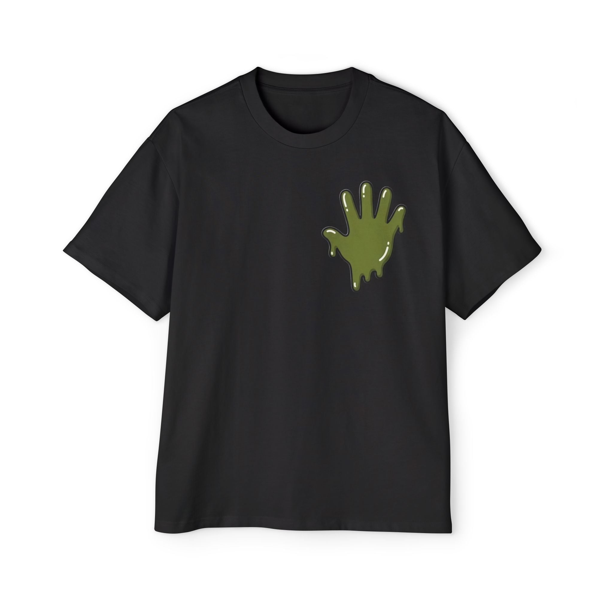 The Slime Shop Men's Oversized Tee — White / Olive SLIME