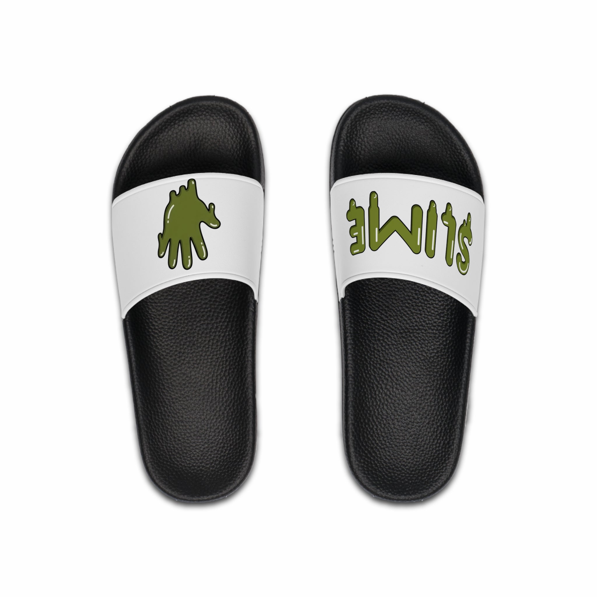 The Slime Shop Slides — White / Olive Slime In 5