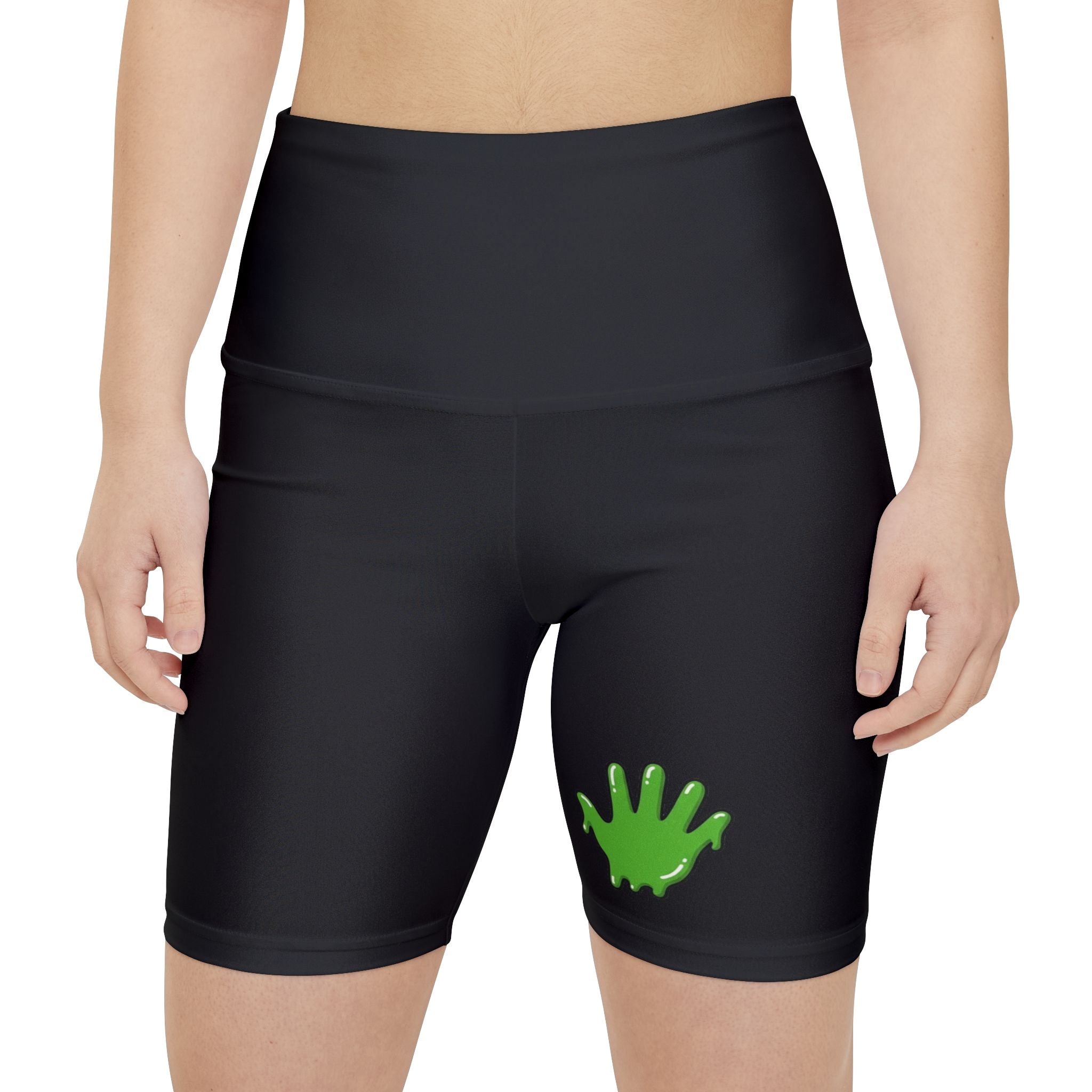 The Slime Shop Women's Workout Shorts — Black / Green Slime In 5