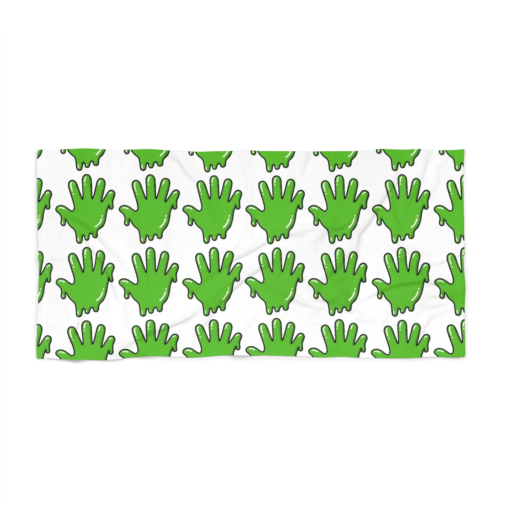 The Slime Shop Beach Towel — White / Green Slime In 5